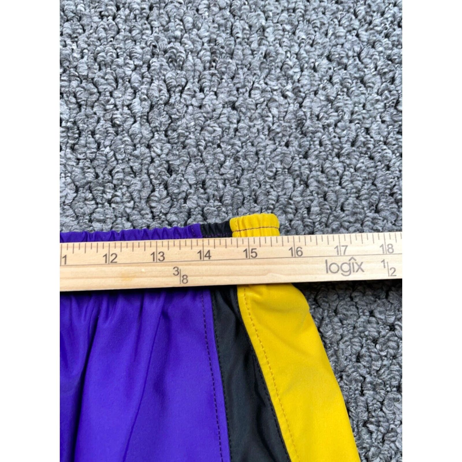 Vintage VTG 90s Athletic Drawstring Shorts Men's Large Purple Yellow Speedline Lakers Size US 32 / EU 48 - 5 Thumbnail