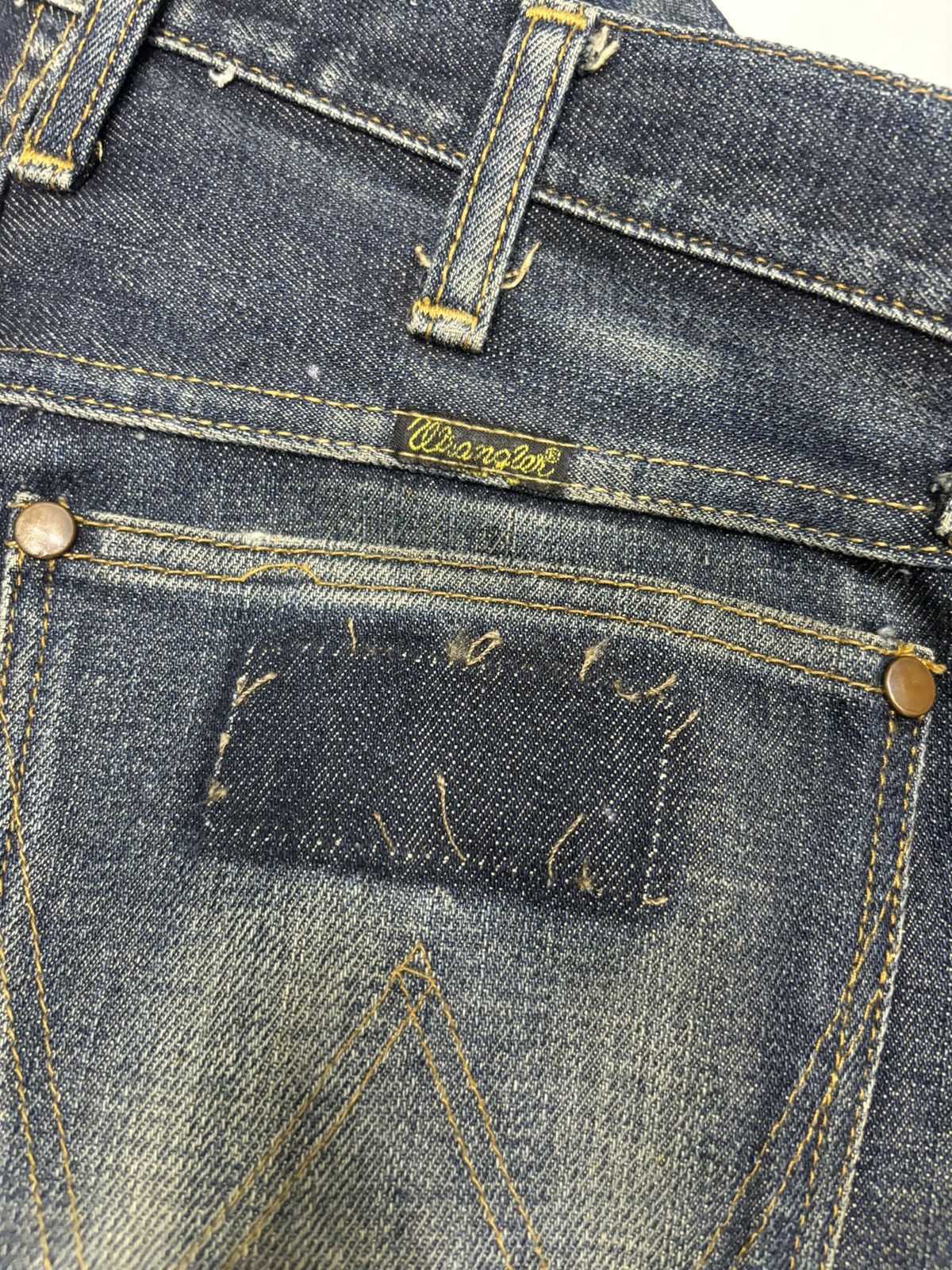 If Six Was Nine FLARED🔥WRANGLER FLARE DISTRESSED DENIM BOOTCUT JEANS Size US 28 / EU 44 - 10 Thumbnail