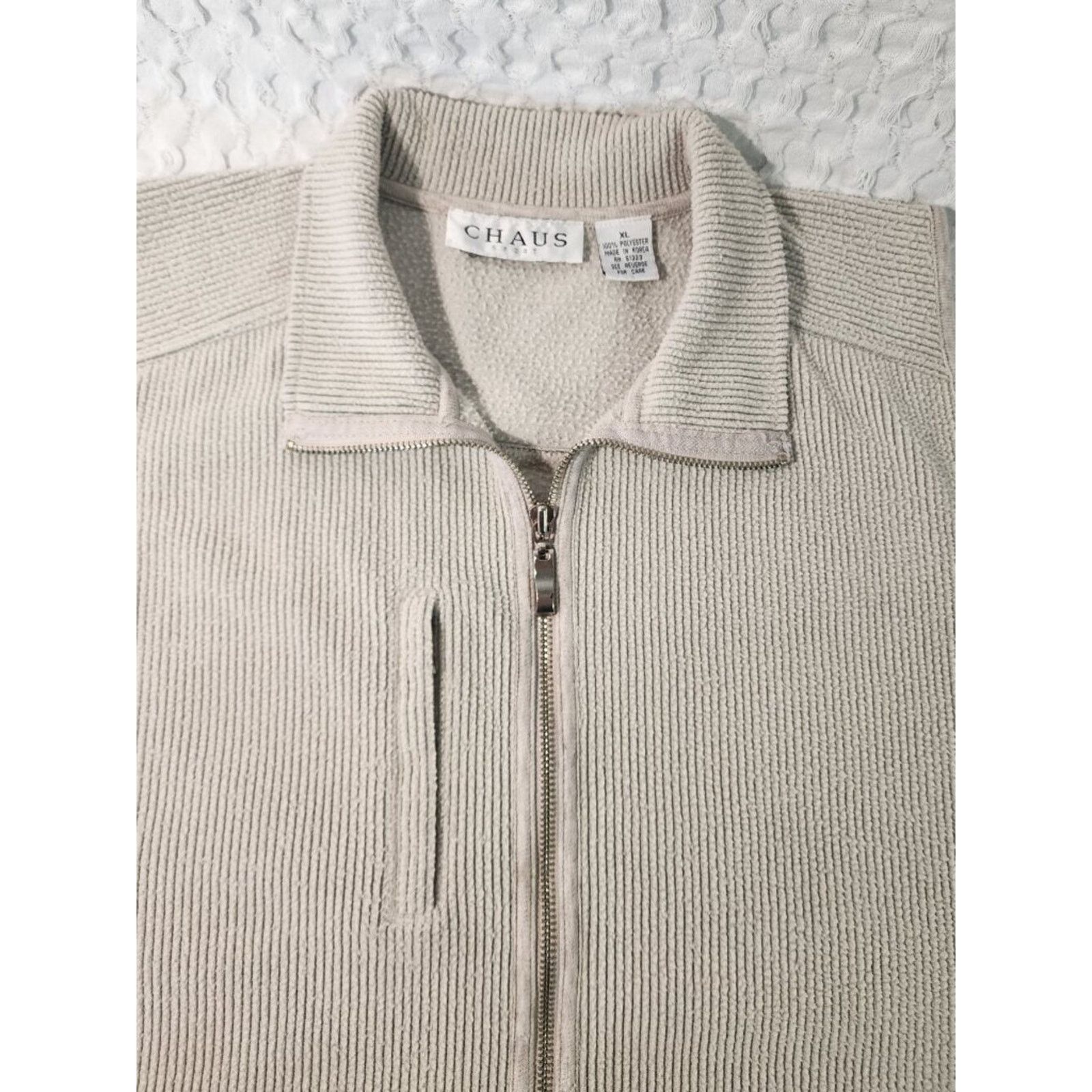 Chaps Chaus Sport Vintage XL Women's Beige Ribbed Vest Size XL / US 12-14 / IT 48-50 - 3 Thumbnail