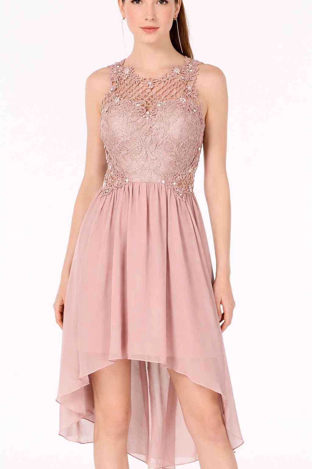 Other City Studios Juniors' High-Low Lace-Contrast Dress Size L / US 10 / IT 46 - 1 Thumbnail