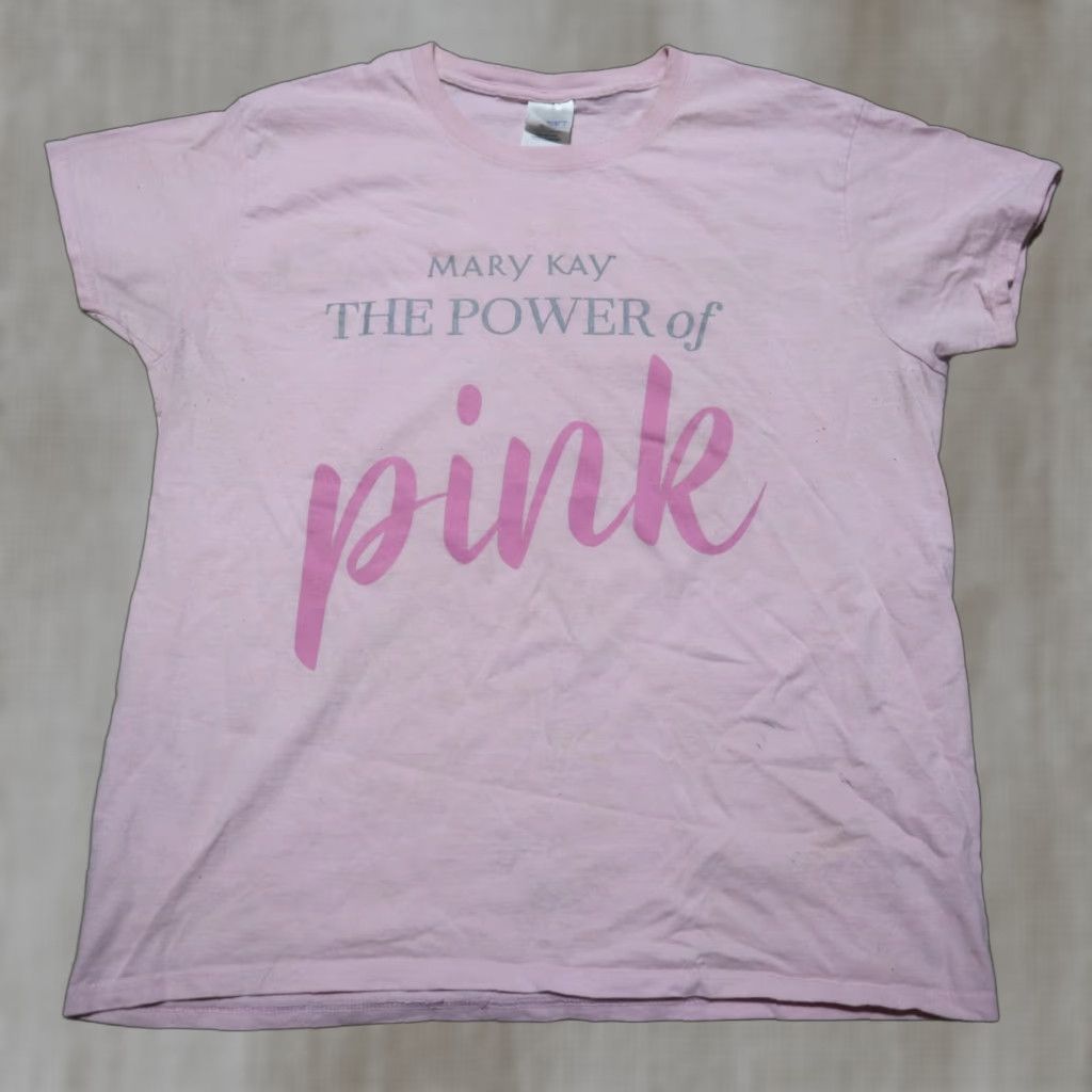 Vintage Mary Kay Pink Tee T-Shirt Short Sleeve Adult Women's Large L Shirt Pink 100% Cotton Graphic Tee Women Size L / US 10 / IT 46 - 1 Thumbnail