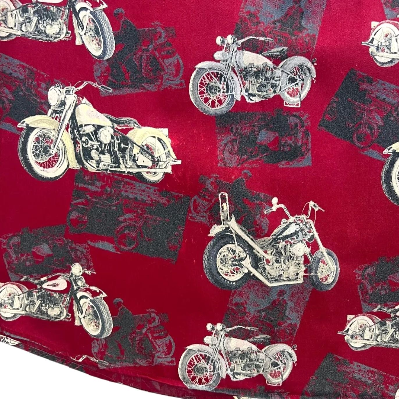 Vintage Clearwater Outfitters Motorcycle All-Over Print Short Sleeve Button-Up Shirt XL Red Mens Shirt Size US XL / EU 56 / 4 - 6 Thumbnail