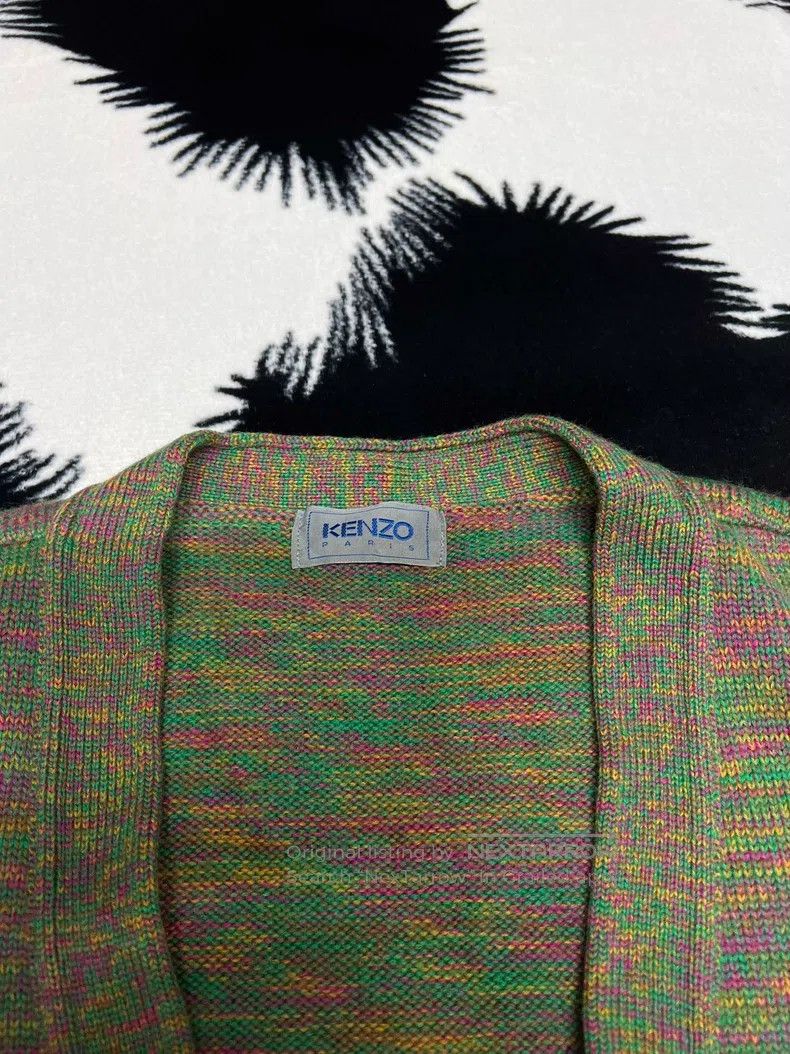 Kenzo Kenzo Christmas 100% Wool Loose Green Knit Open Cardigan J Size L / US 10 / IT 46 - 5 Thumbnail