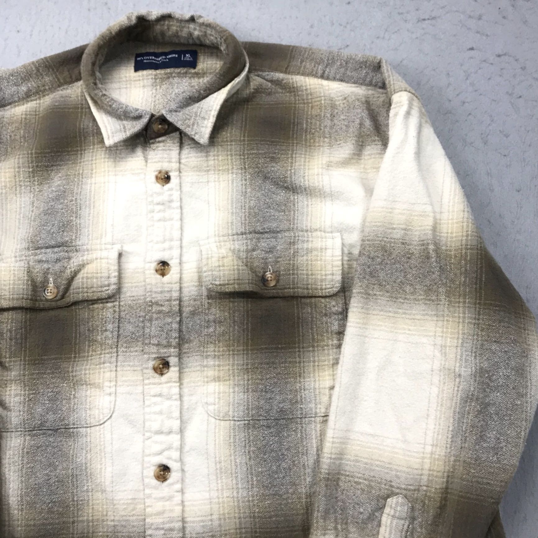 Abercrombie & Fitch Abercrombie and Fitch Shirt Mens XL Brown 90s Oversized Flannel Cotton Size US XL / EU 56 / 4 - 3 Thumbnail