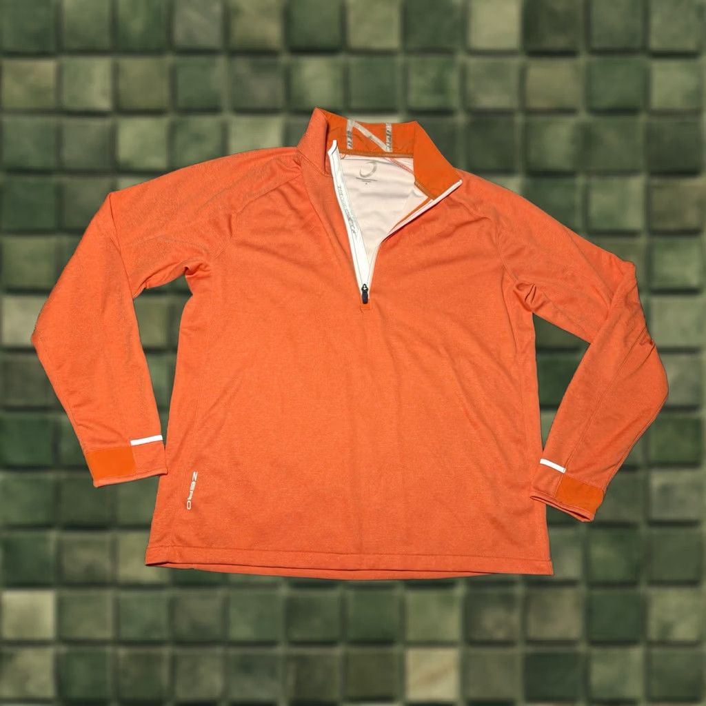 Vintage Zero Restriction Mens Medium Pullover Flame Orange Performance Z425 Half Zip Size US M / EU 48-50 / 2 - 1 Thumbnail