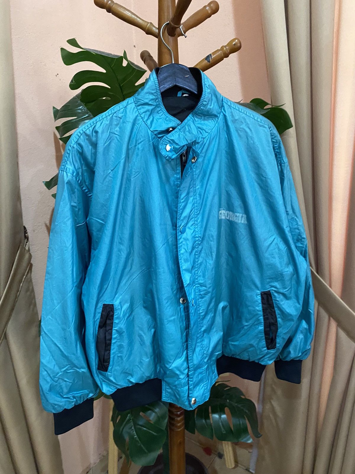 Other Vintage Georgia Nylon Windbreaker Oversized Sports Jacket Size US L / EU 52-54 / 3 - 3 Thumbnail