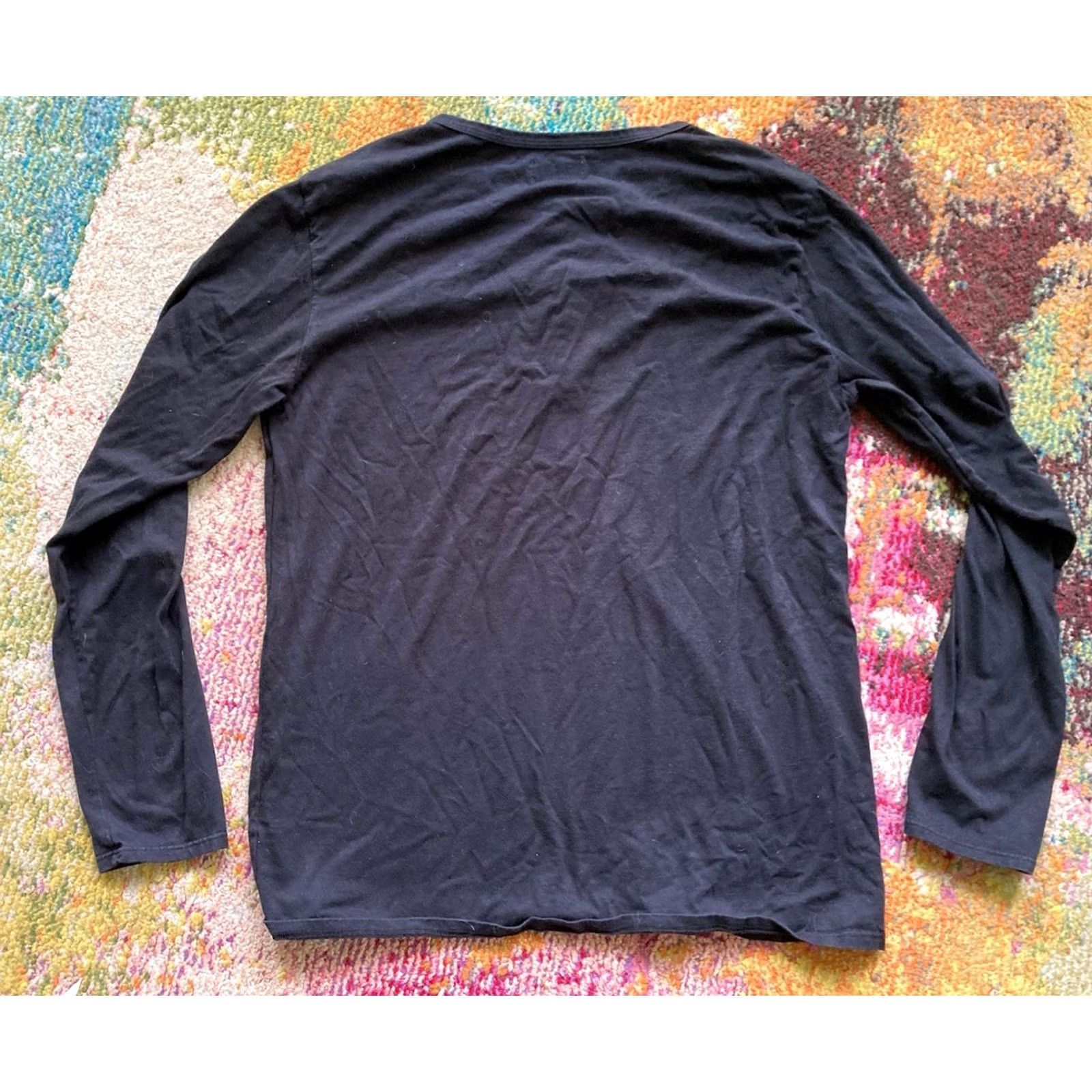 Vintage Monadic Shirt Mens Long Sleeve Henley Black L USA Made Minimalist Size US L / EU 52-54 / 3 - 8 Thumbnail