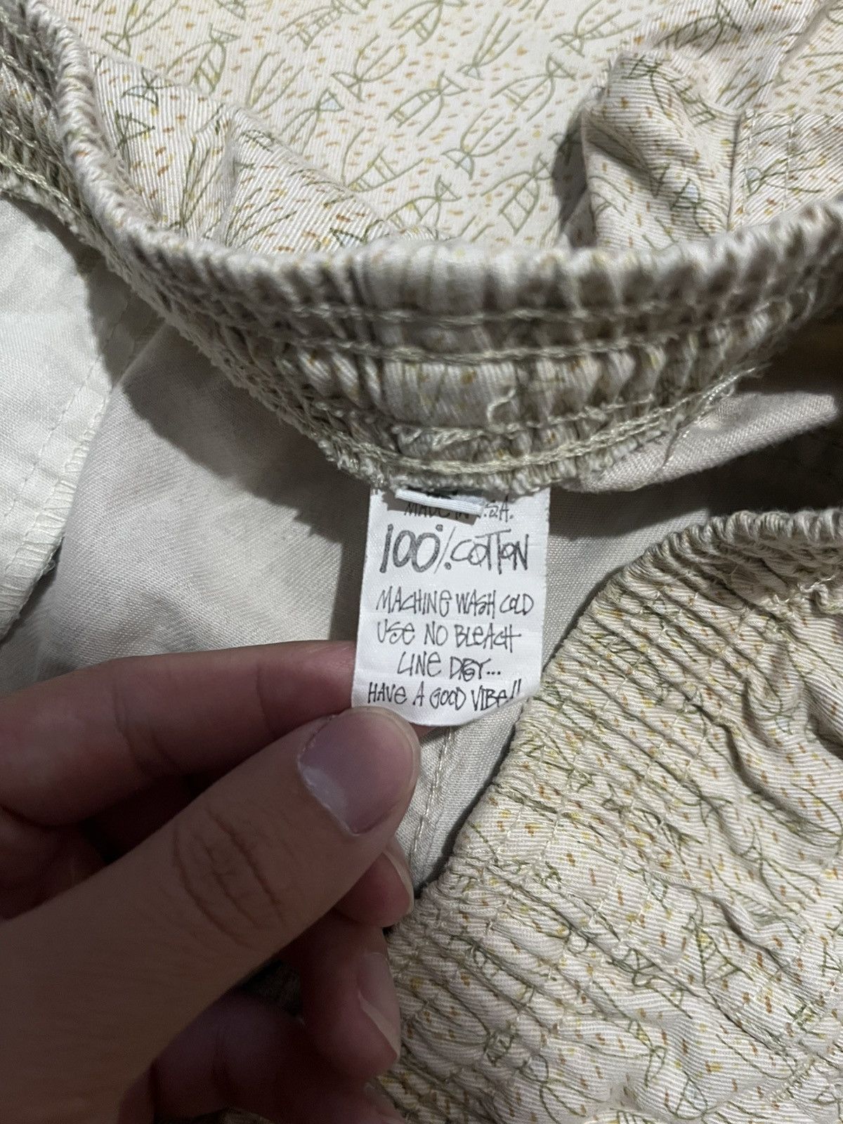 Stussy × Vintage VINTAGE OG 1980s Stussy fish bone pattern beige shorts Size US 28 / EU 44 - 6 Thumbnail
