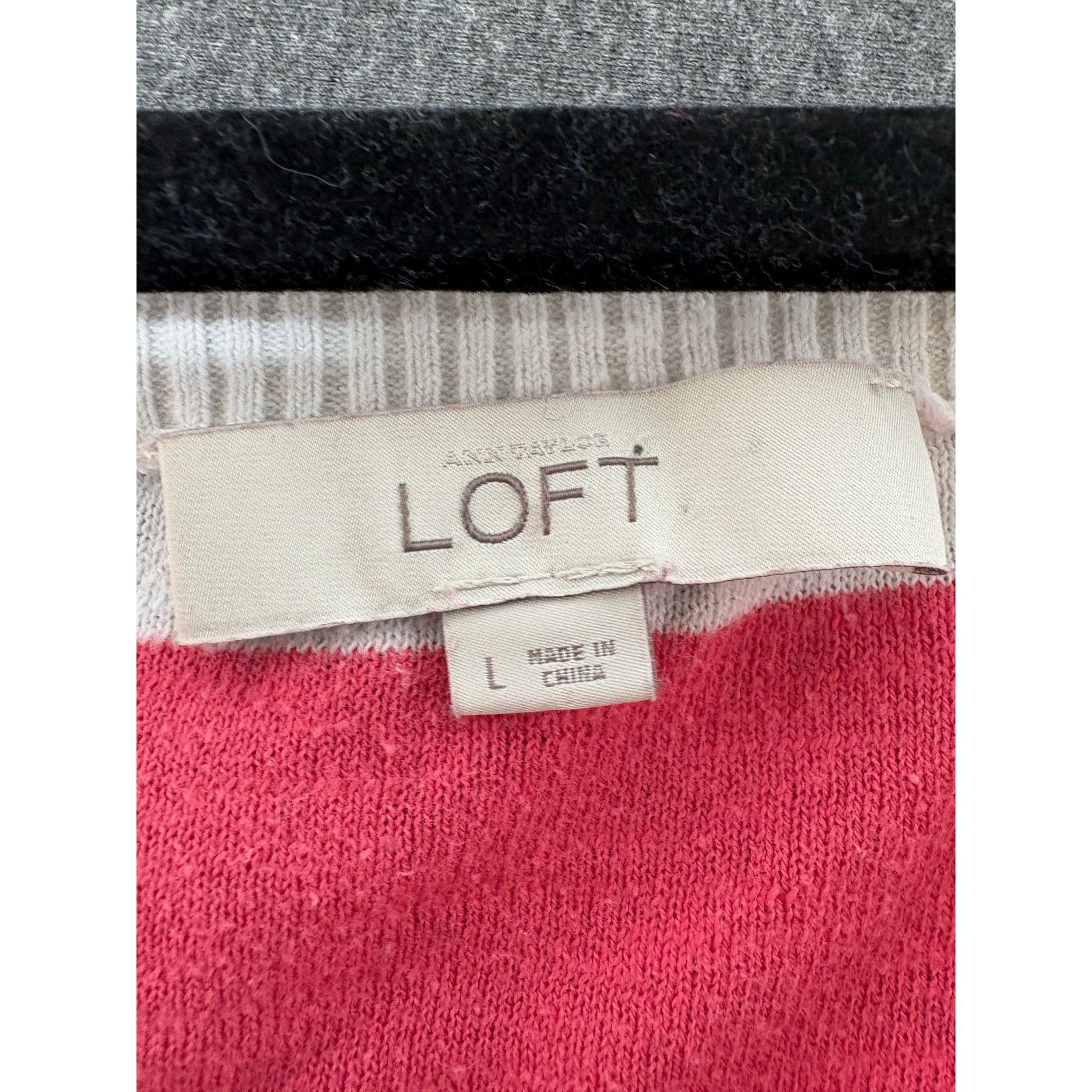 Ann Taylor ANN TAYLOR LOFT | Women's Striped Short Sleeve Top | Large Size L / US 10 / IT 46 - 3 Thumbnail