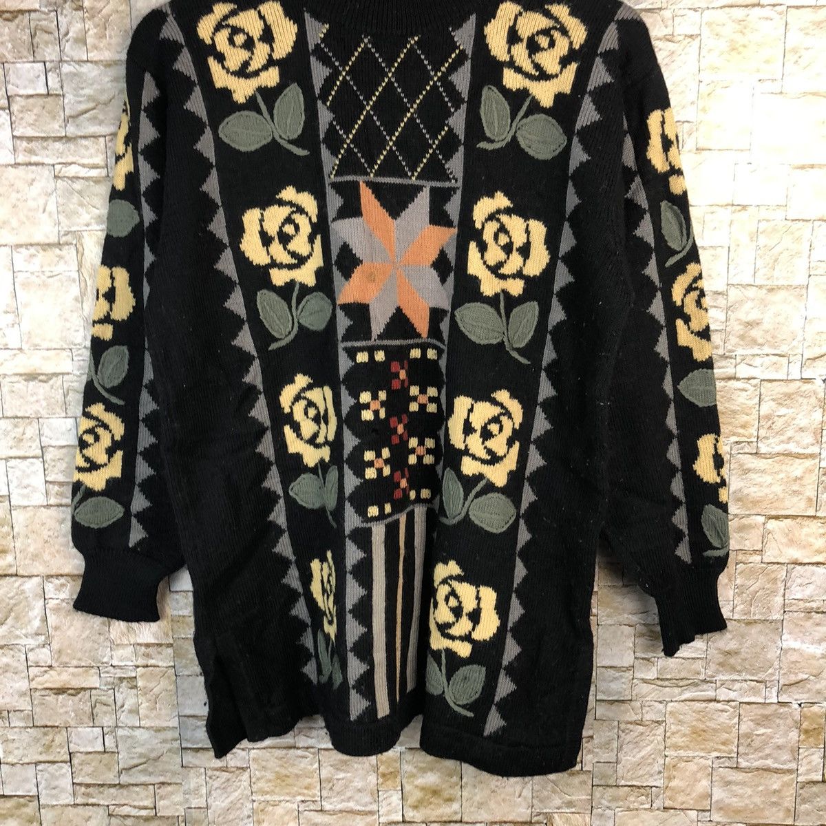 Aran Isles Knitwear × Japanese Brand My Collico Black Knitwear art vintage japan #A822 Size M / US 6-8 / IT 42-44 - 3 Thumbnail