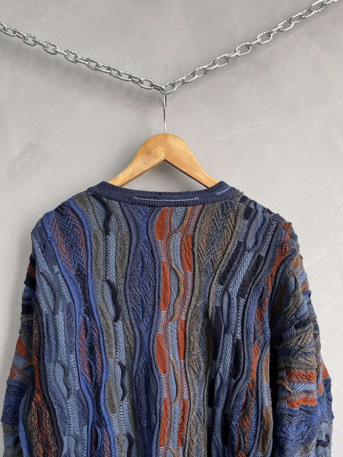 Vintage Coogi style Australia 3d knit sweater cardigan