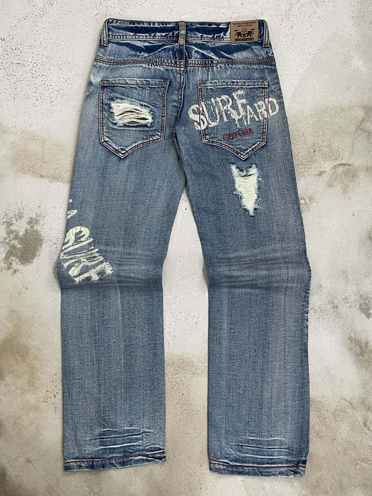 Japanese Brand Vintage 90’s Iconic Surf Wear ‘GOTCHA’ Distressed Denim Size US 32 / EU 48 - 8 Thumbnail