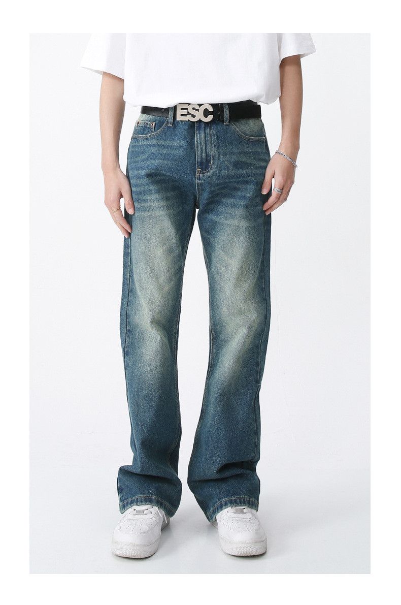 Japanese Brand × Jean Vintage distressed flared straight jeans Size US 32 / EU 48 - 1 Thumbnail