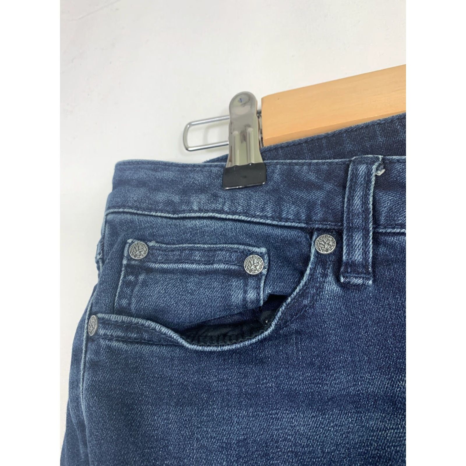 Prana VINTAGE Prana Jeans London Skinny Regular Mid Rise Dark Indigo Blue Denim 10 Womens Boys Girls? Size 32" / US 10 / IT 46 - 5 Thumbnail