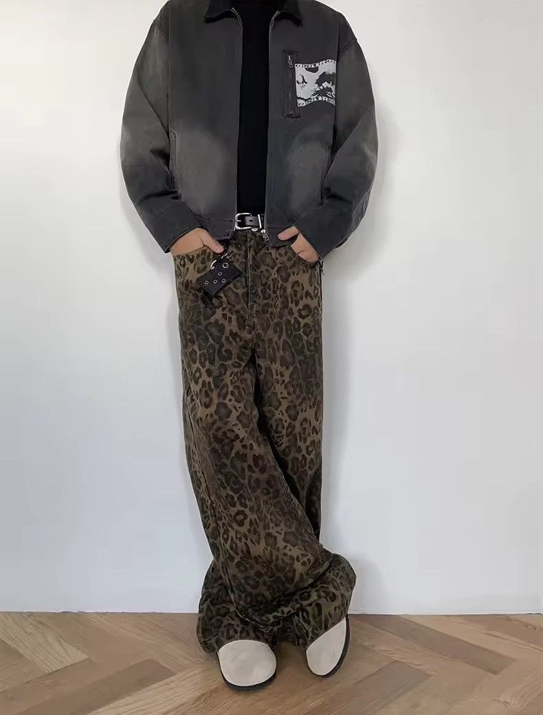Japanese Brand × Jean Vintage Brown Leopard Print Straight Leg Jeans Size US 32 / EU 48 - 3 Thumbnail