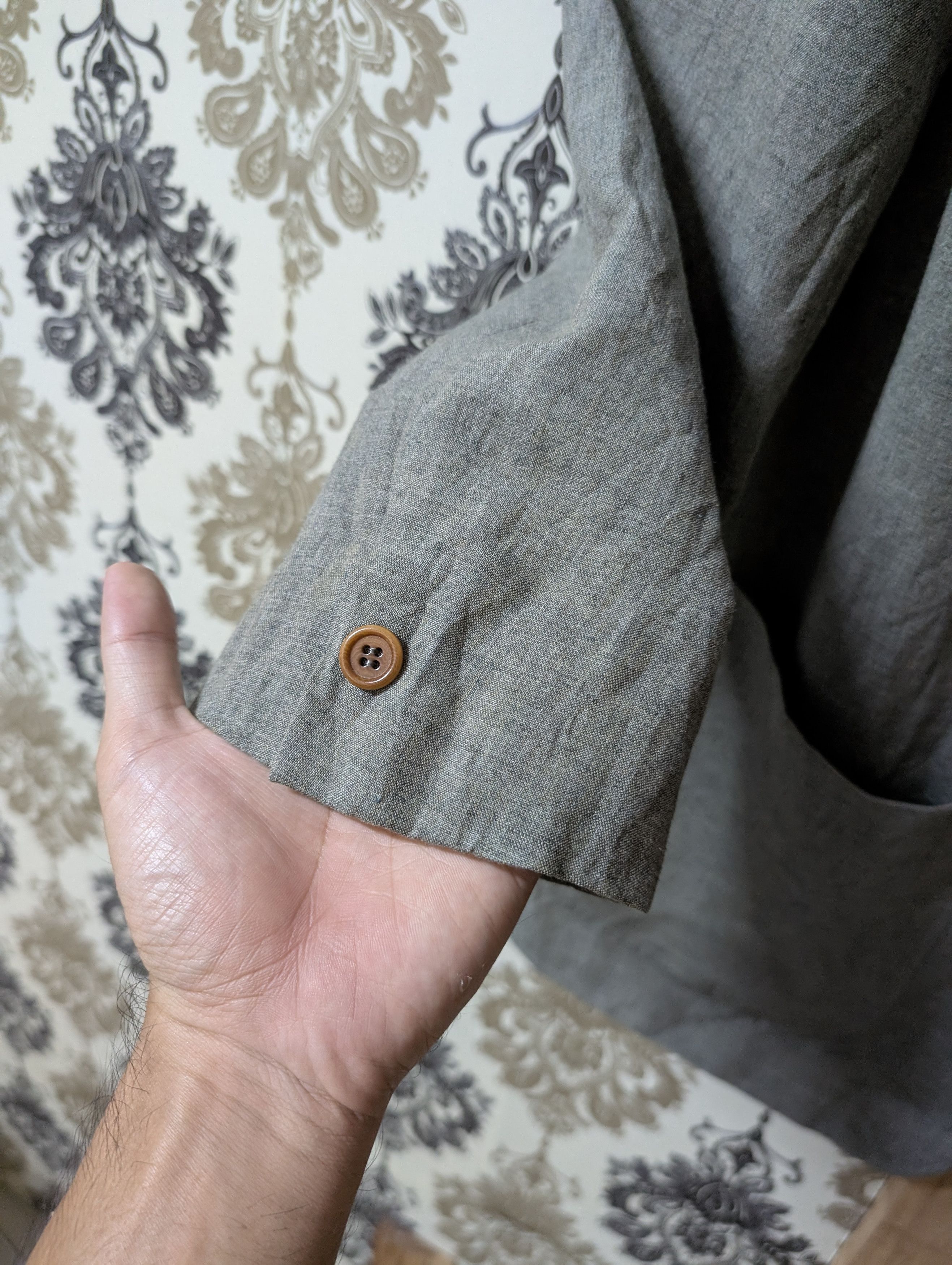 Adolfo Dominguez Vintage Adolfo Dominguez Collarless Linen Rustic Chore Coat Size US S / EU 44-46 / 1 - 6 Thumbnail