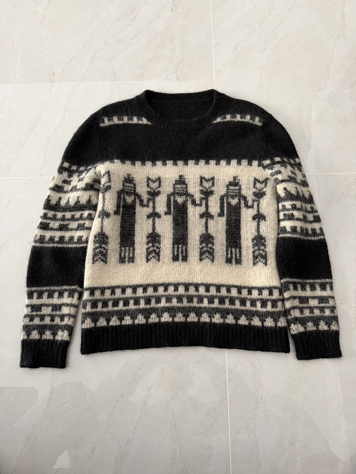 Saint Laurent Paris Saint Laurent Mohair Knit Indica MotivSz.XL Size US XL / EU 56 / 4 - 1 Thumbnail