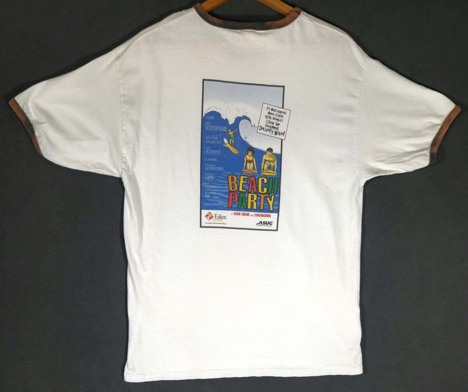 Other Vtg Hanes Beefy-T Esker Delivery Wave Surf Beach Party XL Size US XL / EU 56 / 4 - 5 Thumbnail