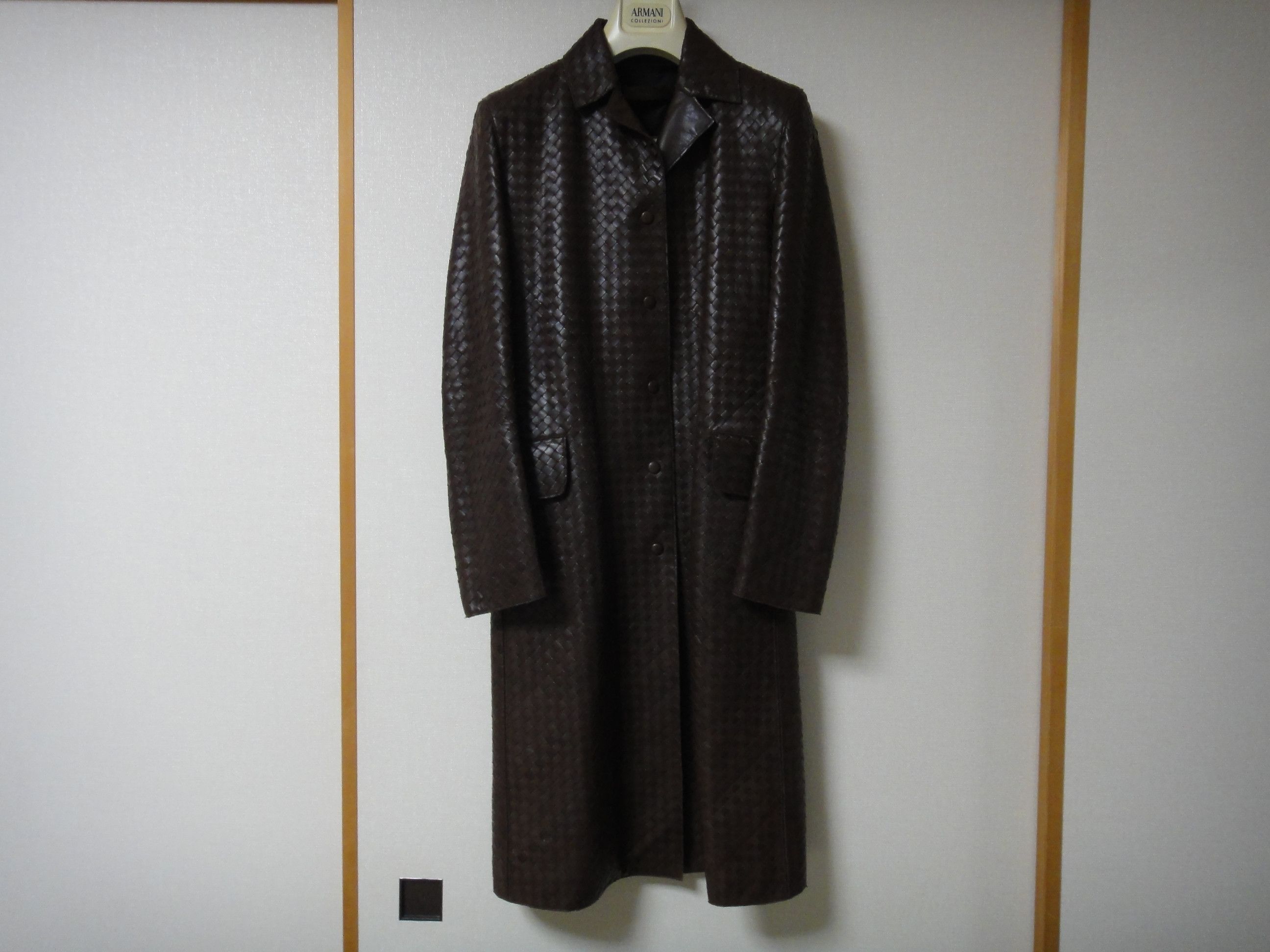Bottega Veneta Bottega Veneta Intrecciato Leather Long Coat Unisex Size XS / US 0-2 / IT 36-38 - 1 Thumbnail