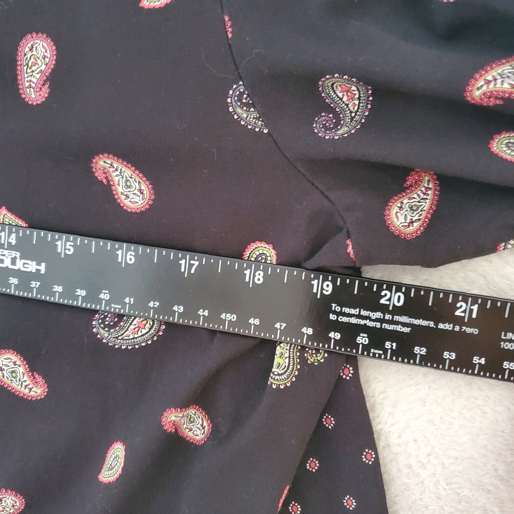 J. Jill J Jill Top Women L Black Paisley Cotton Modal Blend Long Sleeve Tunic Boho Size L / US 10 / IT 46 - 5 Thumbnail