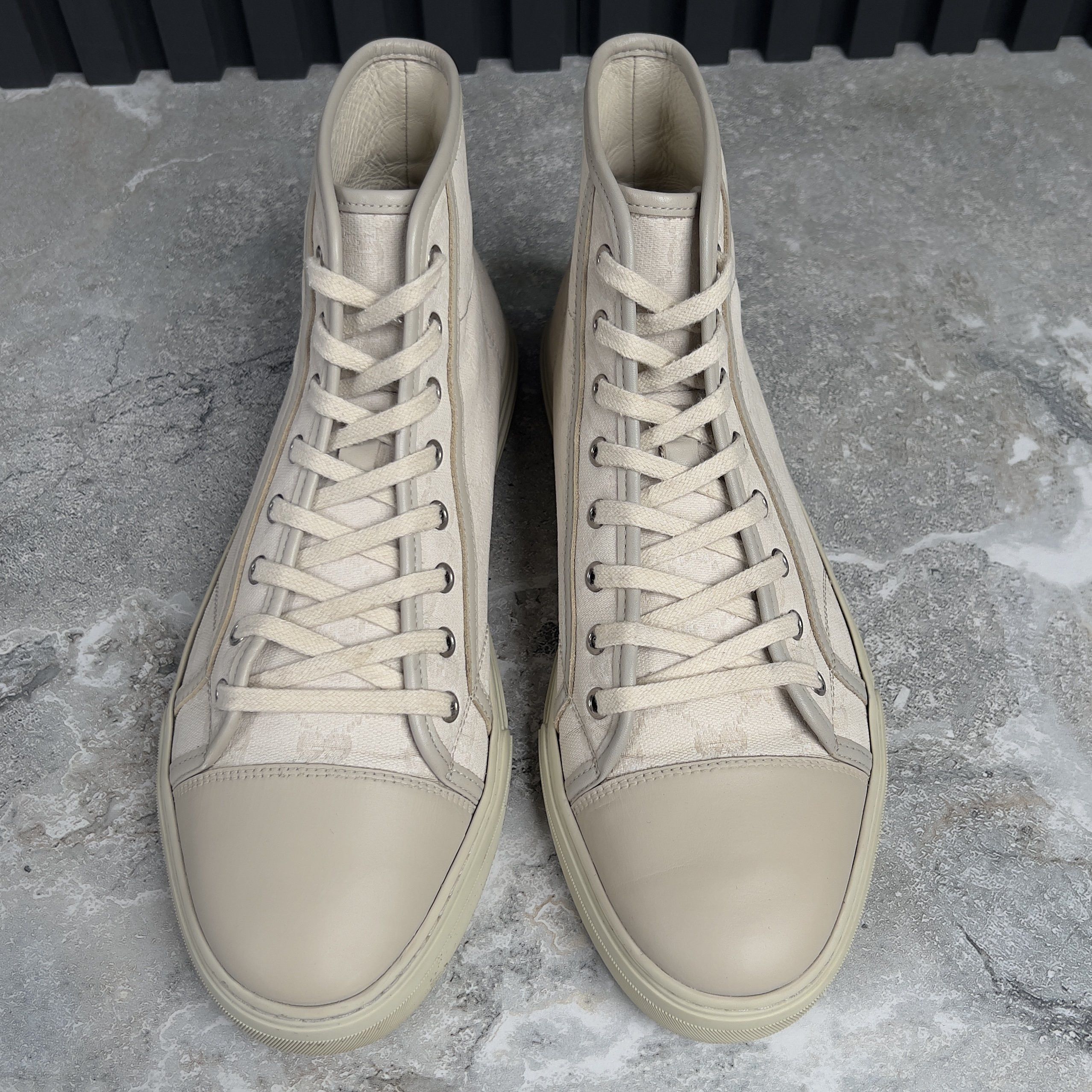 Gucci Gucci GG Monogram High Sneakers White Fabric Size US 9.5 / EU 42-43 - 3 Thumbnail