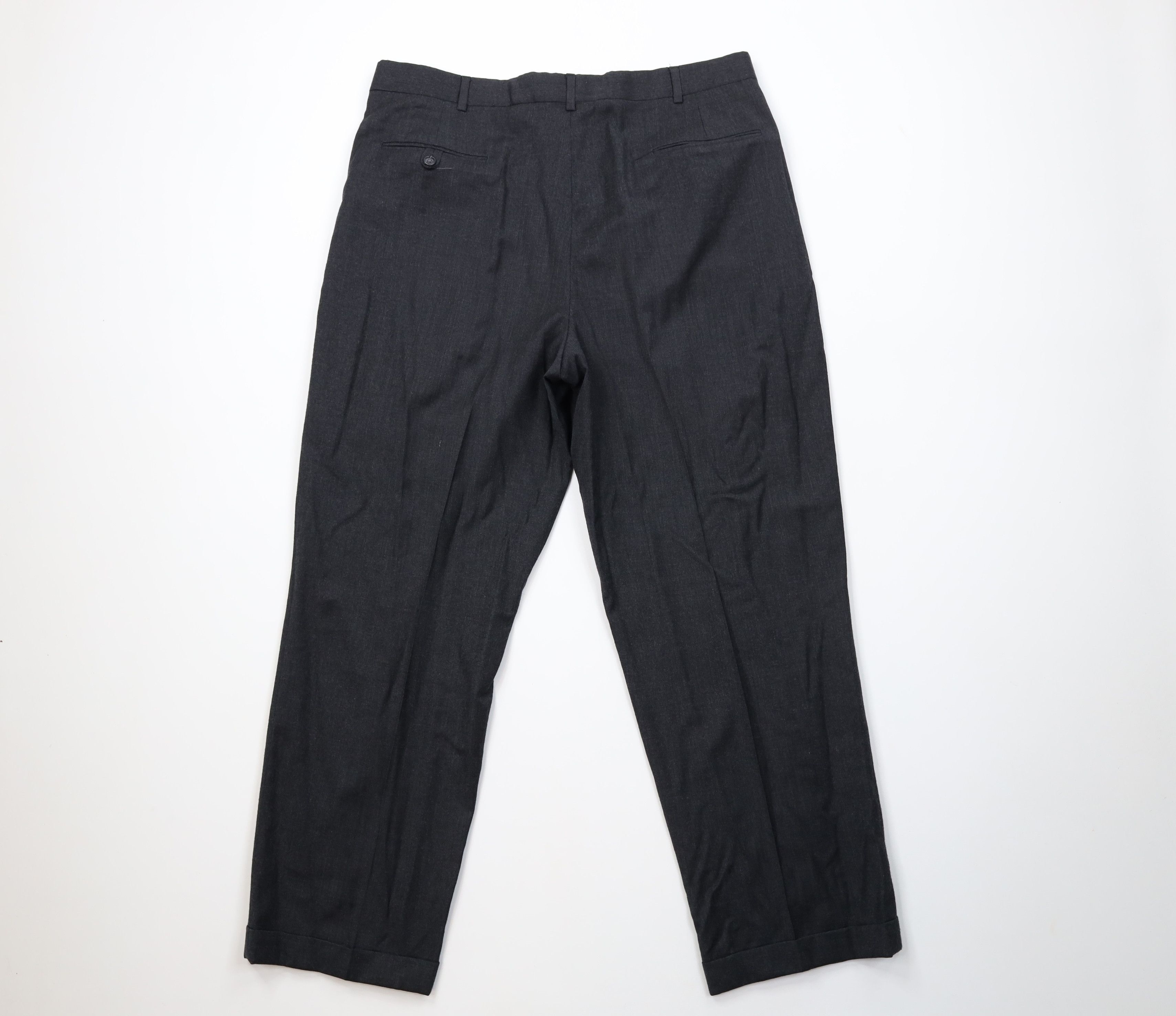 Lands' End Vintage 80s Lands End Wide Leg Chino Pants Charcoal Gray USA Size US 38 / EU 54 - 10 Thumbnail
