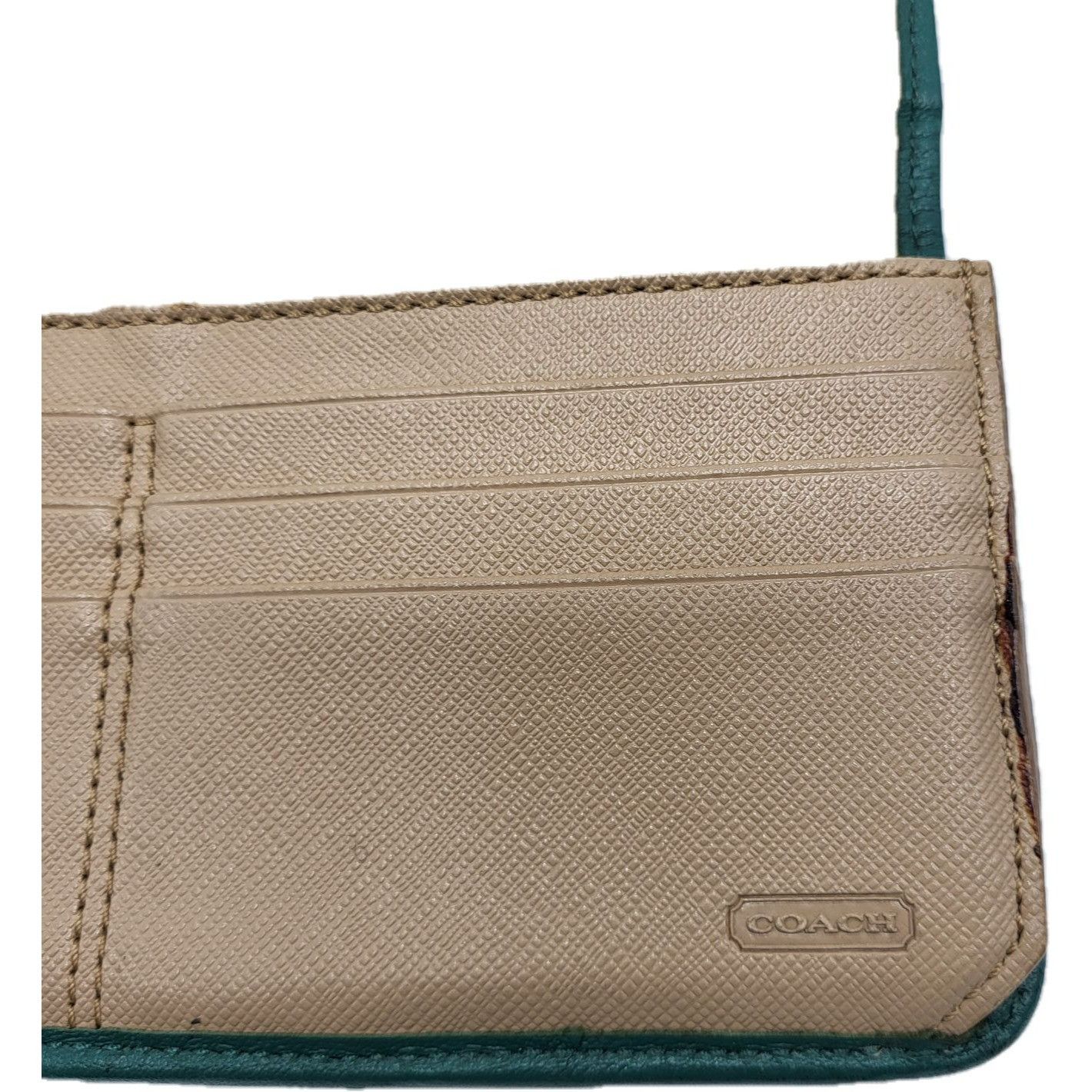 Coach Coach Ashley Khaki Green Dotted Signature C Leather Wallet Size ONE SIZE - 8 Thumbnail