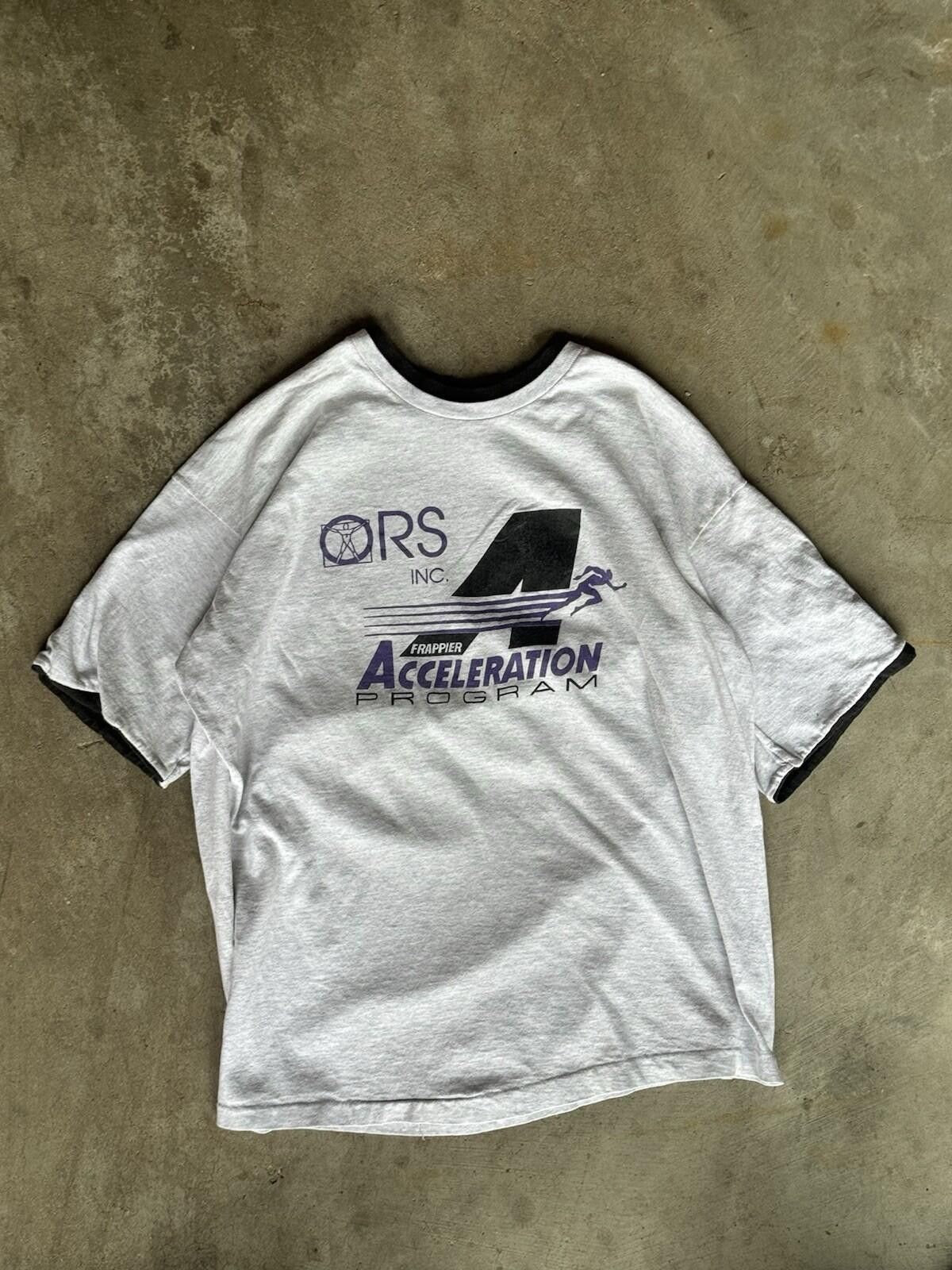 Vintage Vintage 90s ORSR Graphic Ringer T-Shirt XL Single Stitch USA Size US XL / EU 56 / 4 - 1 Thumbnail