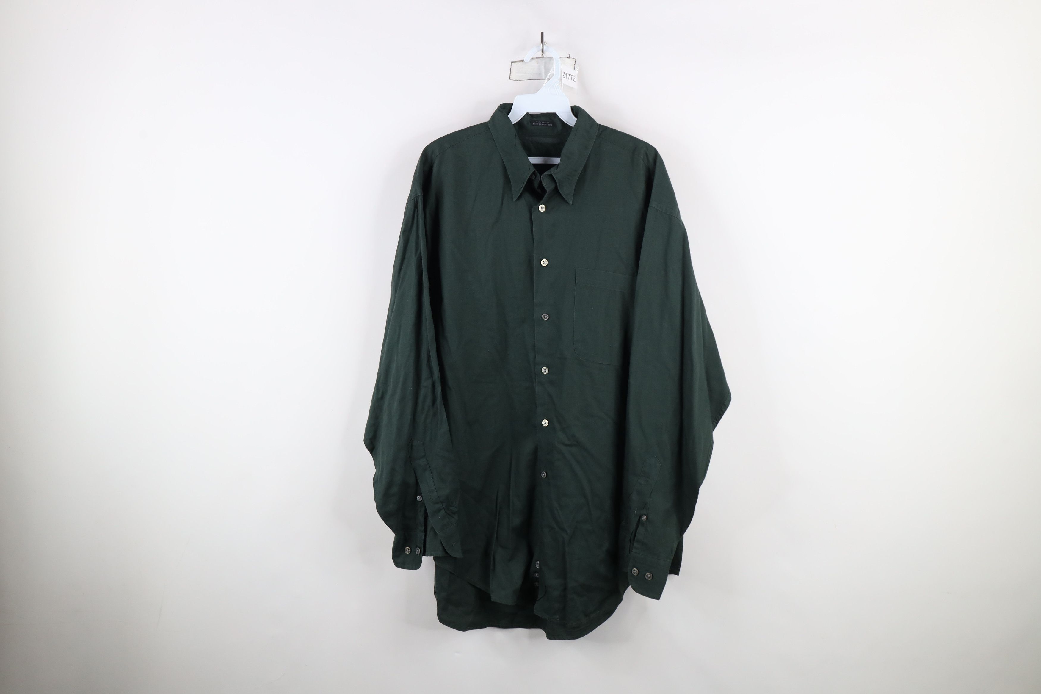 Vintage Vintage 90s Streetwear Baggy Fit Collared Button Shirt Green Size US L / EU 52-54 / 3 - 1 Thumbnail