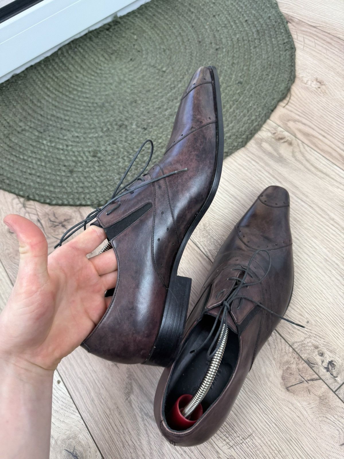 Francesco Smalto × Vintage Francesco Smalto Brown Derby Oxford Leather Shoes Size US 9 / EU 42 - 12 Thumbnail