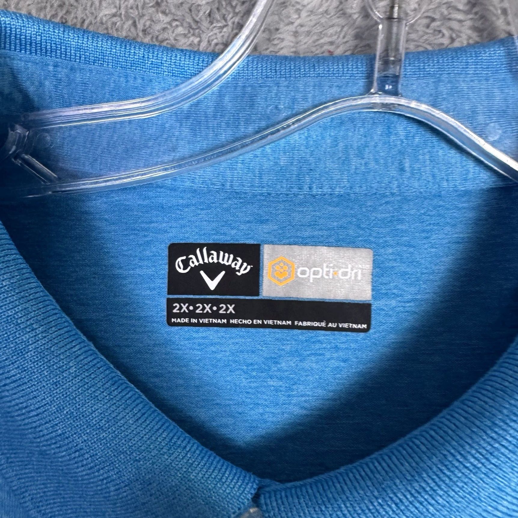 Callaway Callaway Opti Dri Polo Men 2XL Swing Tech Heather Blue Wicking Lightweight Polo Size US XXL / EU 58 / 5 - 5 Thumbnail
