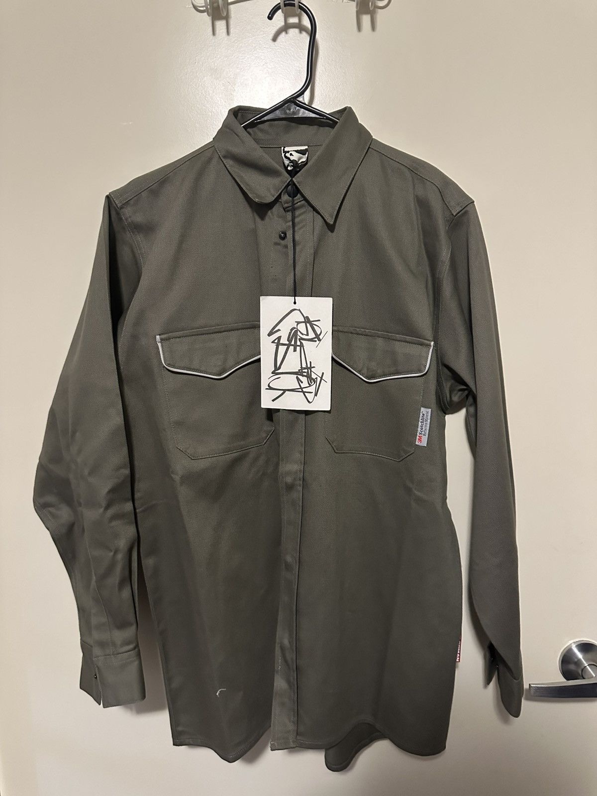 GR10K GR10K - Olive Green Button Up Shirt Size US M / EU 48-50 / 2 - 1 Thumbnail