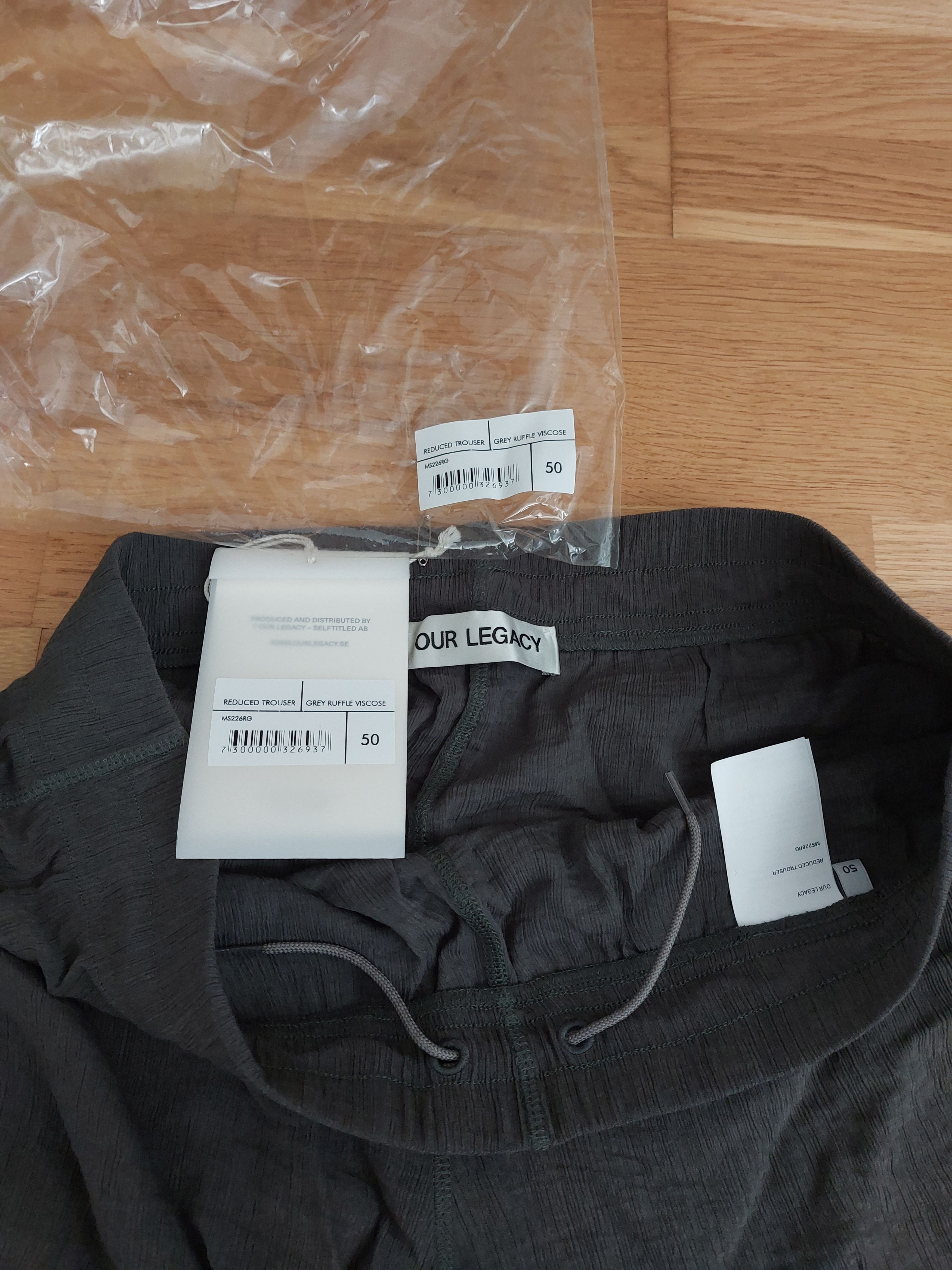 Our Legacy Our legacy reduced trouser, Grey ruffle viscose Size US 34 / EU 50 - 1 Thumbnail