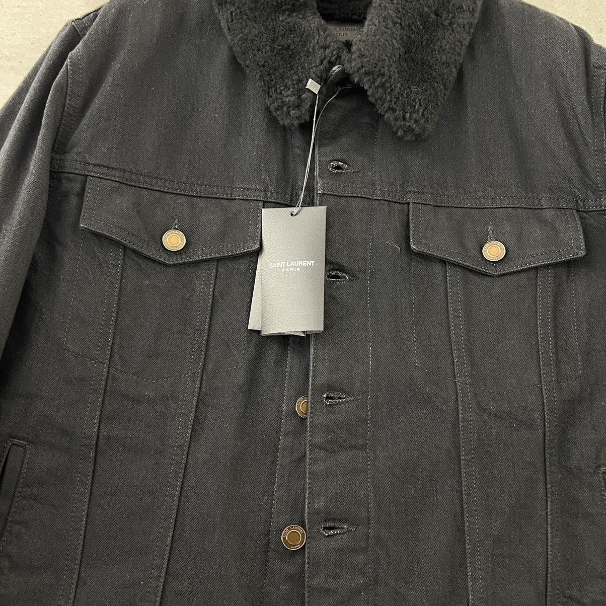 Saint Laurent Paris Saint Laurent Shearling Denim Jacket in Small Size US S / EU 44-46 / 1 - 5 Thumbnail