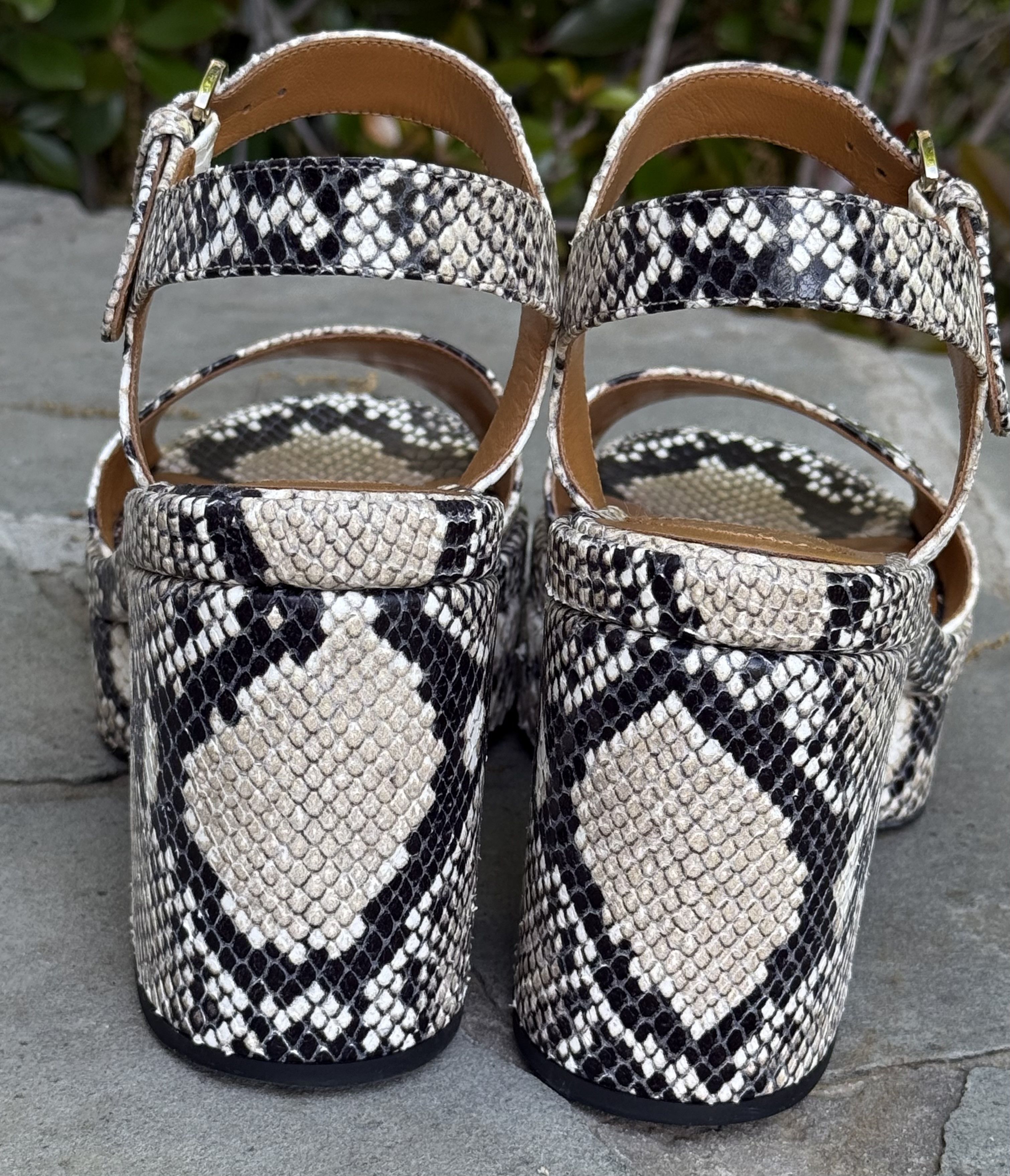 Chloe Chloe Snakeskin Odina Platform Sandals Size US 7 / IT 37 - 3 Thumbnail