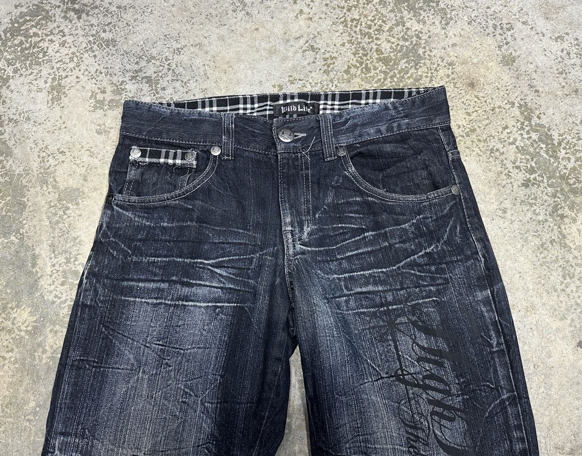 If Six Was Nine × Japanese Brand Vintage Wild Life Denim Clawmark Distressed Washed Jean Size US 33 - 5 Thumbnail