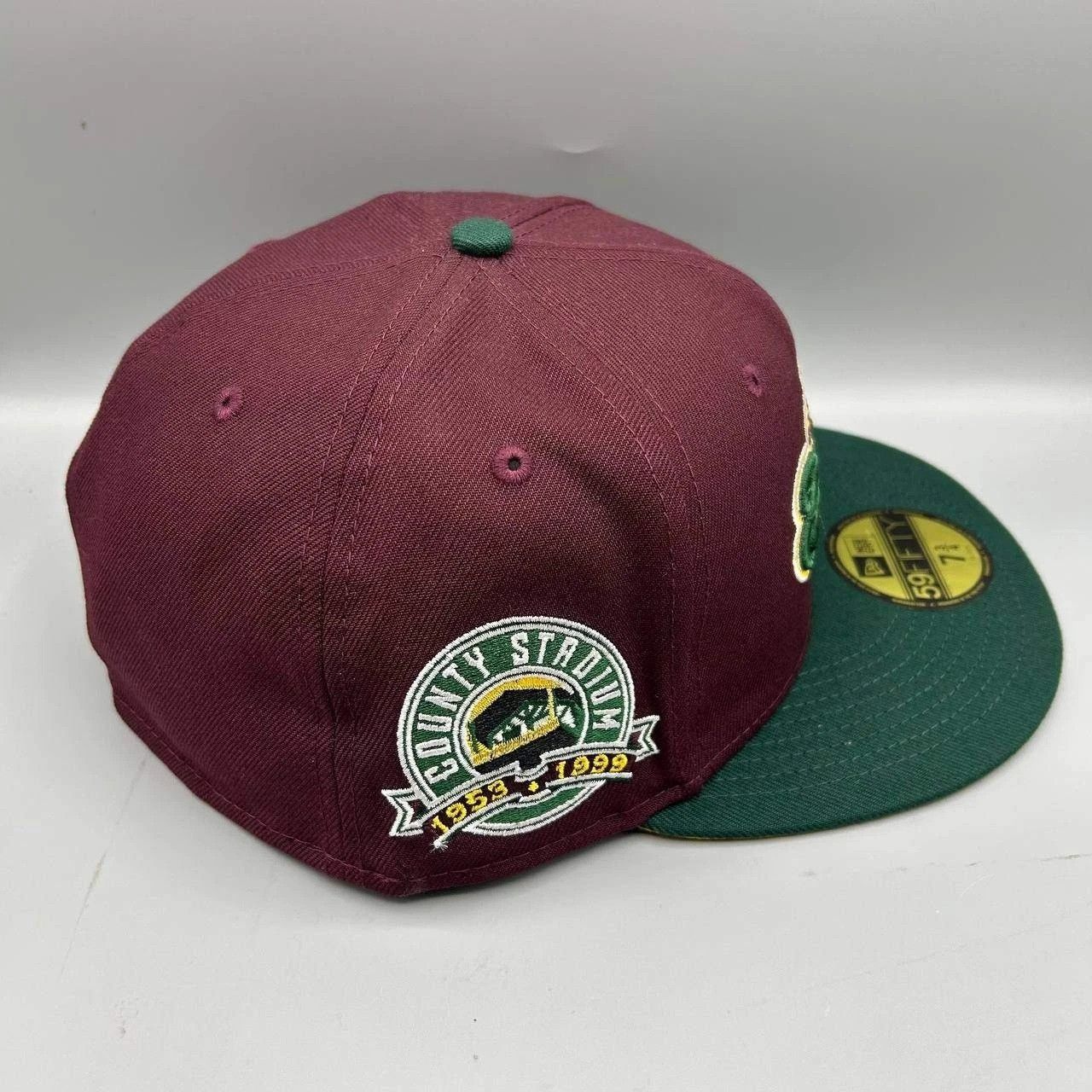 New Era Milwaukee Brewers Hat Men 7 3/4 Red Green MLB Fitted Cap New Size ONE SIZE - 6 Thumbnail