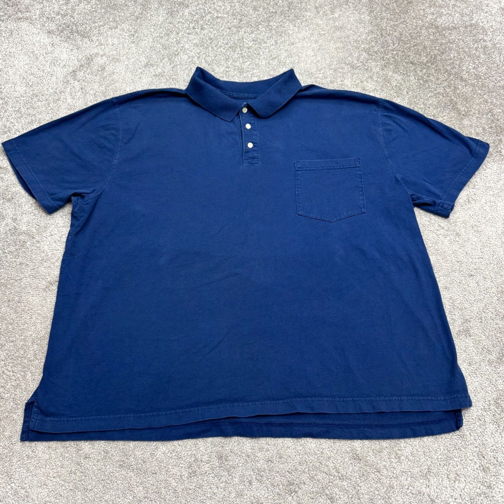 Vintage The Foundry Polo Shirt Mens 3XL Navy Blue Short Sleeve Cotton Pocket Shirt Size US XXL / EU 58 / 5 - 2 Thumbnail