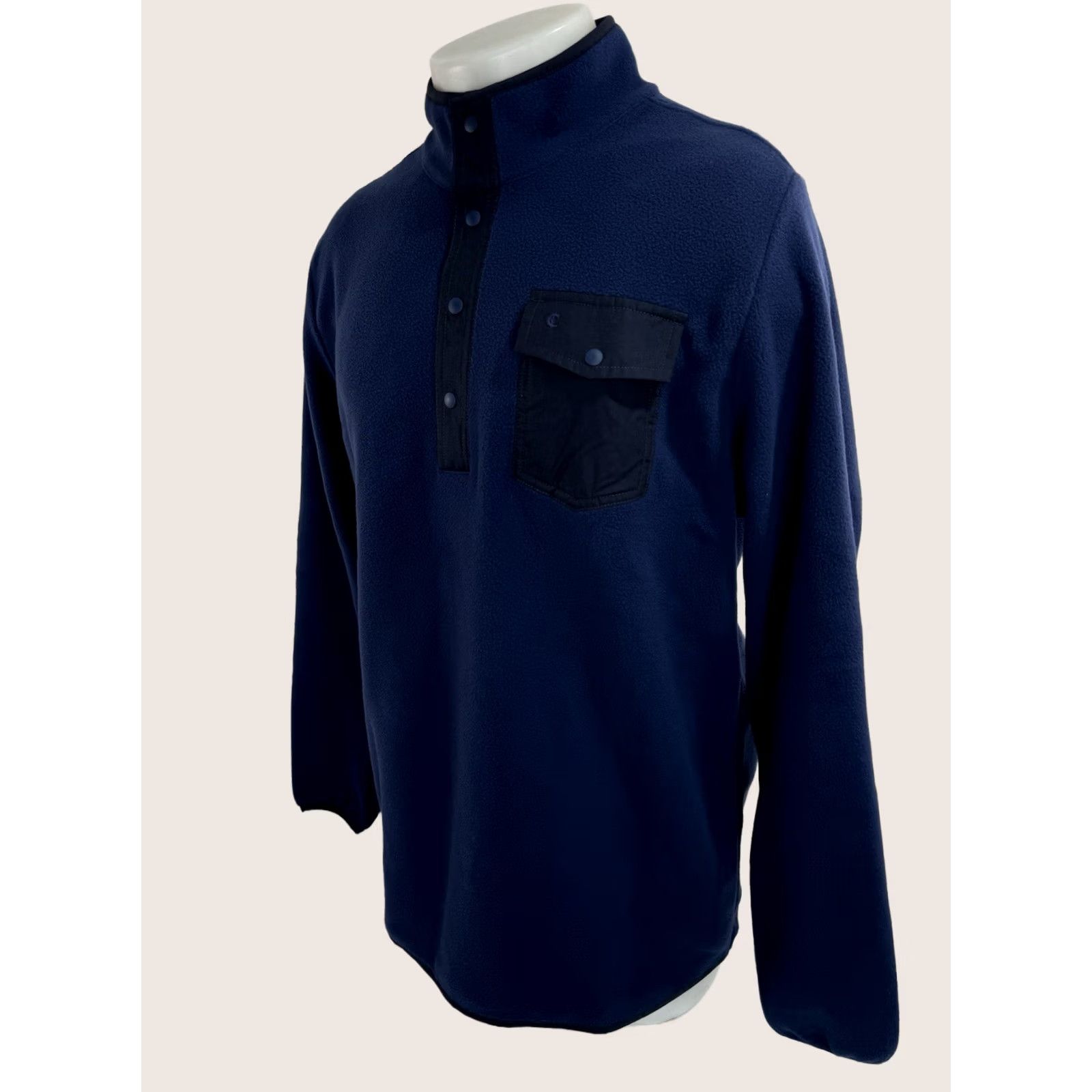 Logo 7 CRIQUET Austin - NEW w TAG - Fleece Pullover Jacket Snap Embroidered Logo L Blue Mens Regular Size XS to XL? Size US L / EU 52-54 / 3 - 1 Thumbnail