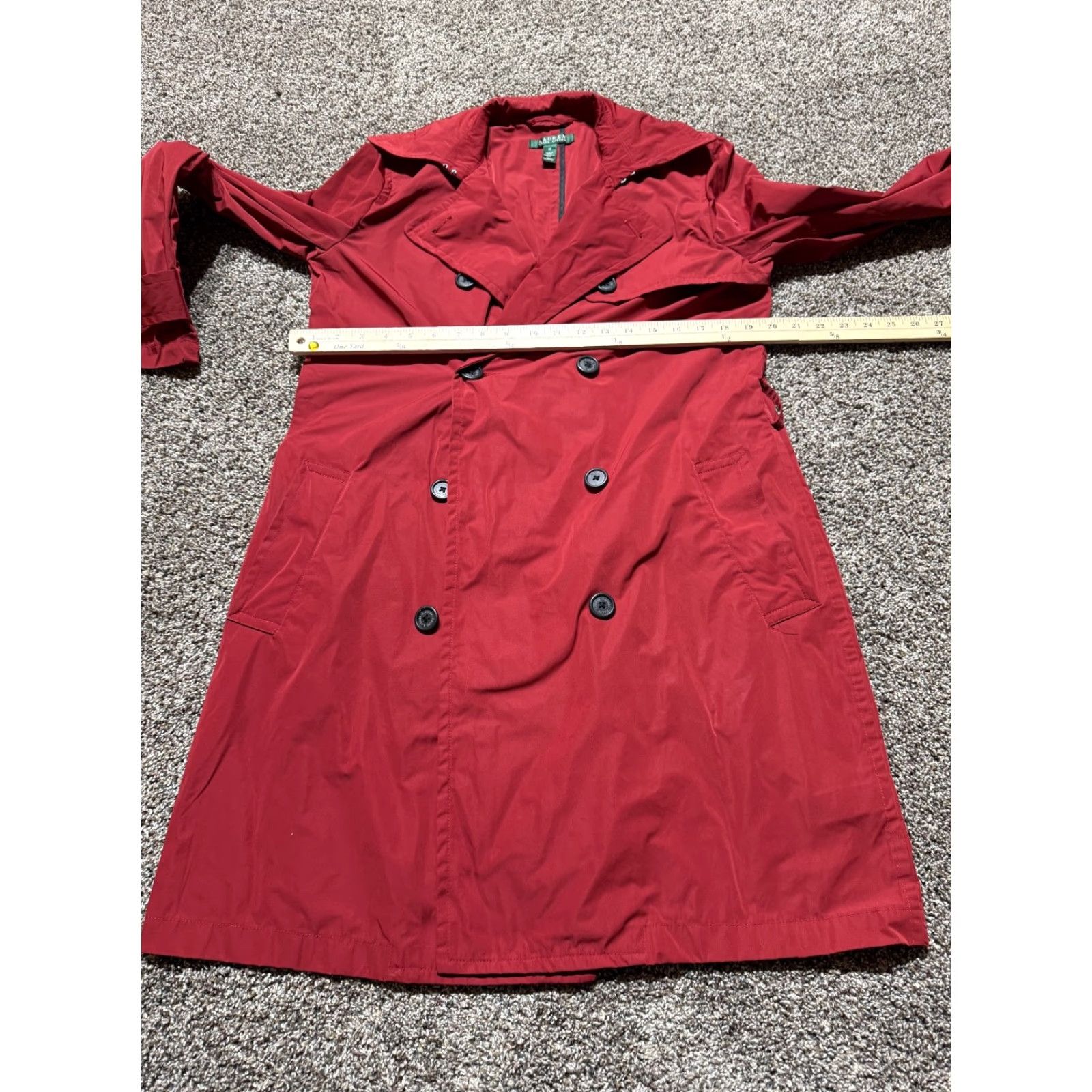 Ralph Lauren Lauren Ralph Lauren Jacket Trench Coat Womens Regular Size M Red Waterproof Long Zipper Softshell Logo Size M / US 6-8 / IT 42-44 - 3 Thumbnail