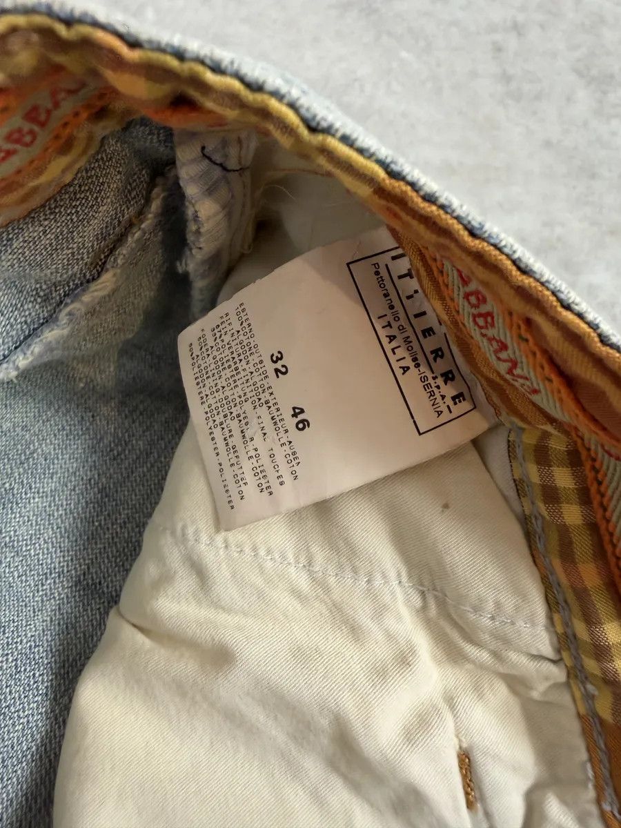Dolce & Gabbana AW2006 Dolce & Gabbana Yellow Printed Blue Distressed Denim Jeans Size US 31 - 7 Thumbnail