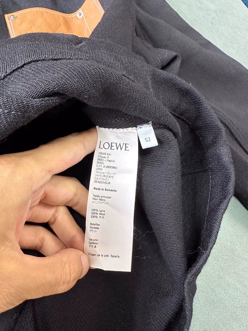 Loewe LOEWE Men's Wool Jacket with Leather Pockets, Size 52 Size US L / EU 52-54 / 3 - 4 Thumbnail