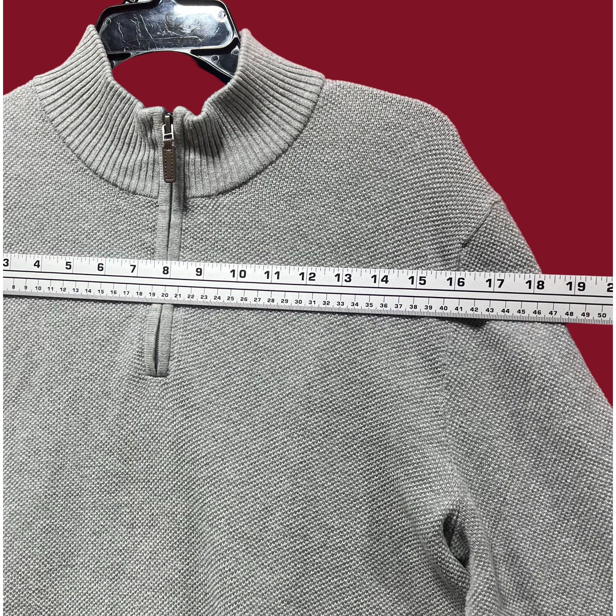 Club Room Club Room - Men's Quarter-Zip Textured Cotton Sweater - Gray Size US M / EU 48-50 / 2 - 4 Thumbnail