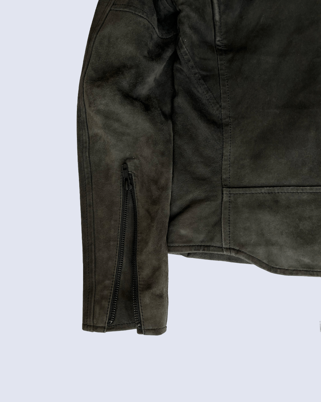 Blackmeans × Japanese Brand × Zucca Zucca x Blackmeans Green Suede Biker Jacket Size S / US 4 / IT 40 - 5 Thumbnail