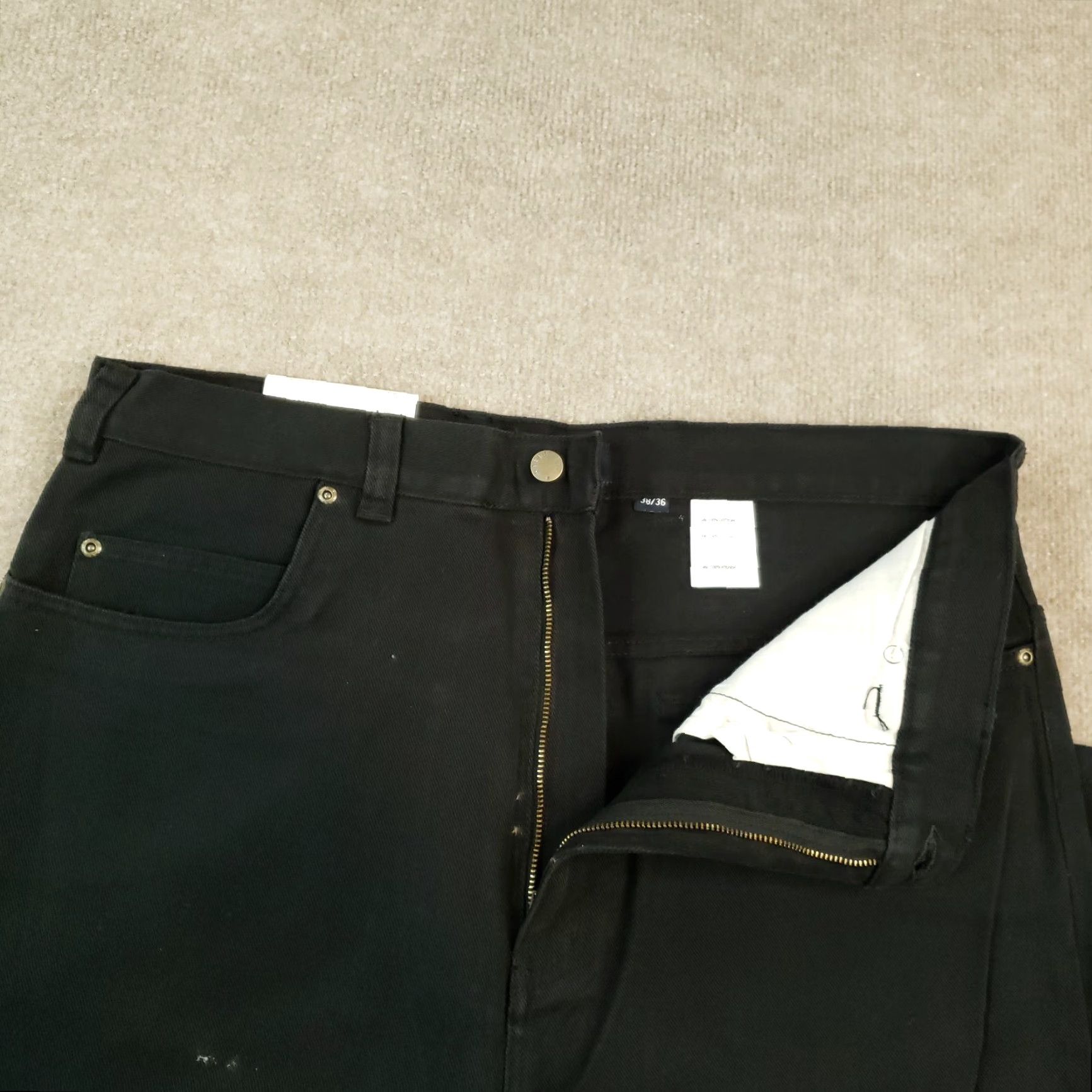 Vintage Harbor Bay Jeans Mens 36x35 Black Denim Straight Leg Classic Fit 5 Pocket Jeans Mens Boys Womens Size US 36 / EU 52 - 6 Thumbnail