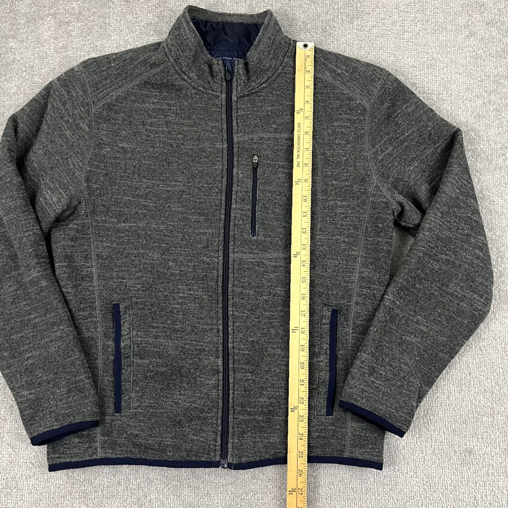 johnnie-O Johnnie-O Coastal Jacket Mens Medium Pavement Gray Windproof Lined Surf Full Zip Size US M / EU 48-50 / 2 - 5 Thumbnail