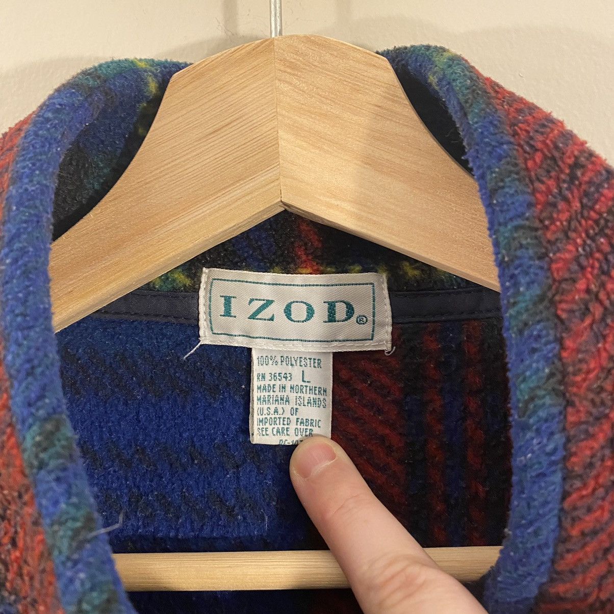 Izod × Vintage Vintage Izod Full zip Fleece Vest Plaid Large Size US L / EU 52-54 / 3 - 4 Thumbnail