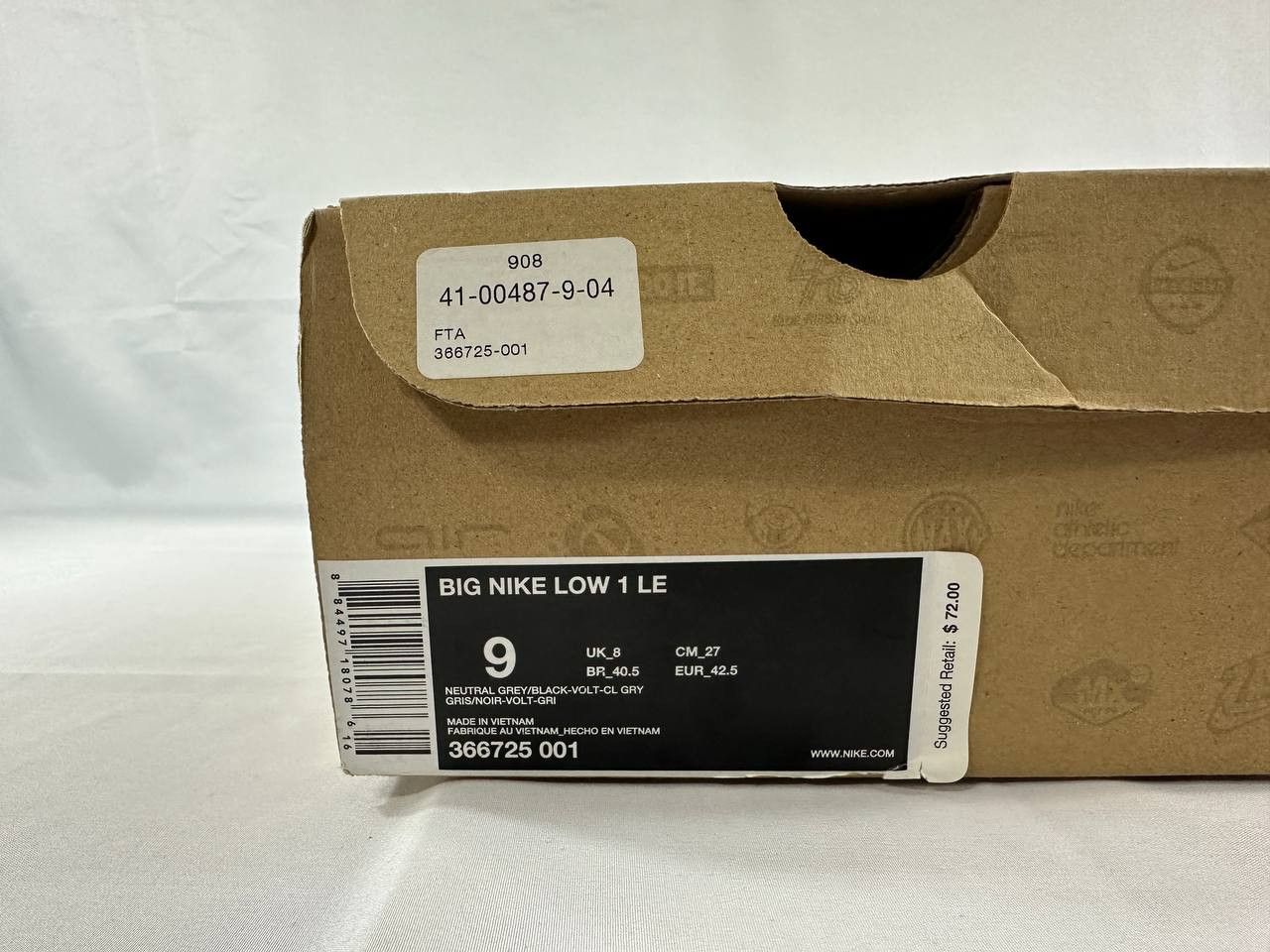 Nike Nike Big Nike 1 LE 2009 Grey Volt 366725-001 Size US 9 / EU 42 - 13 Thumbnail