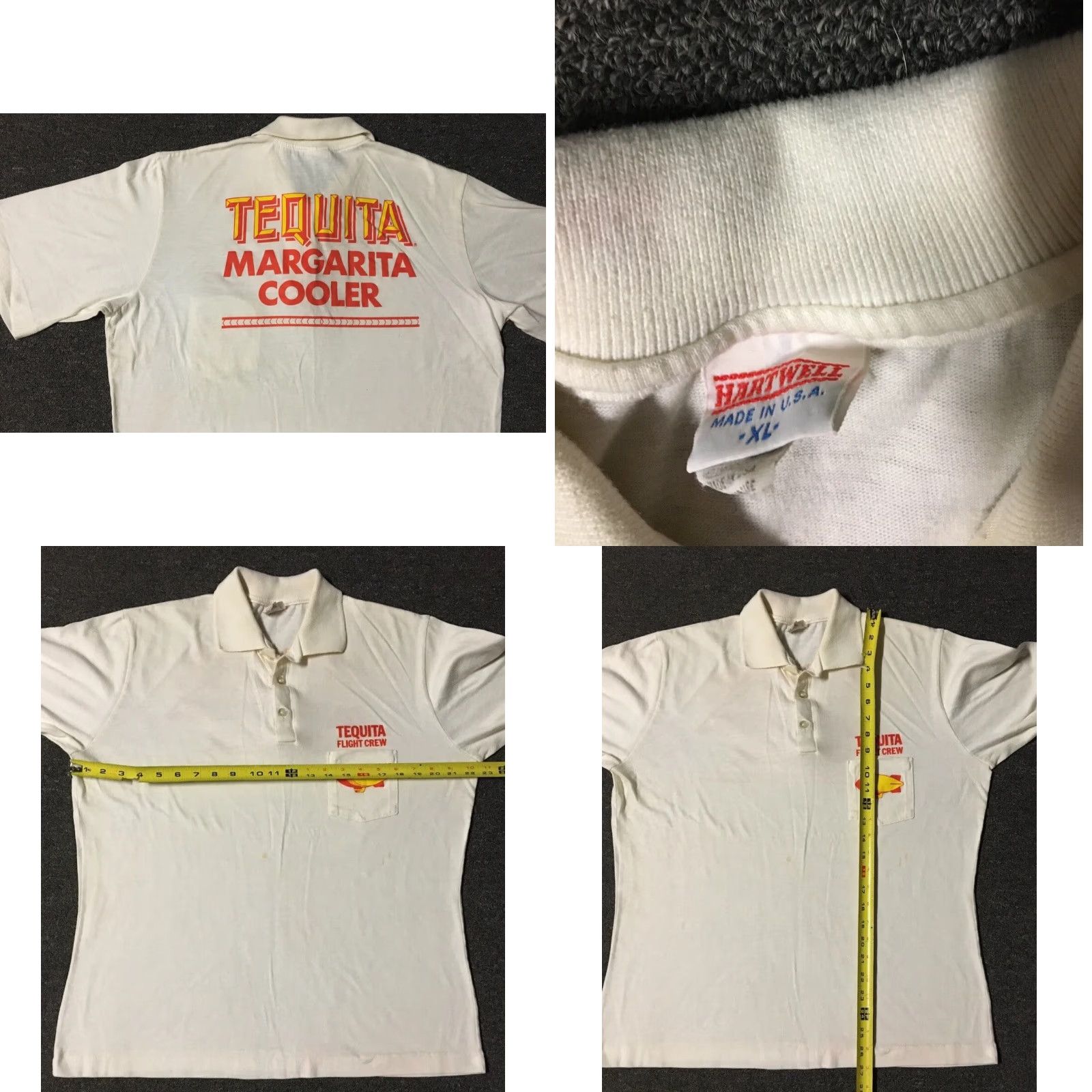 Vintage VINTAGE Tequita Margarita Blimp Flight Crew Faded Shirt M White USA Single Stitch 80s 90s Grunge Beer Bar Punk Retro Graphic Tee Mens Size US M / EU 48-50 / 2 - 9 Thumbnail