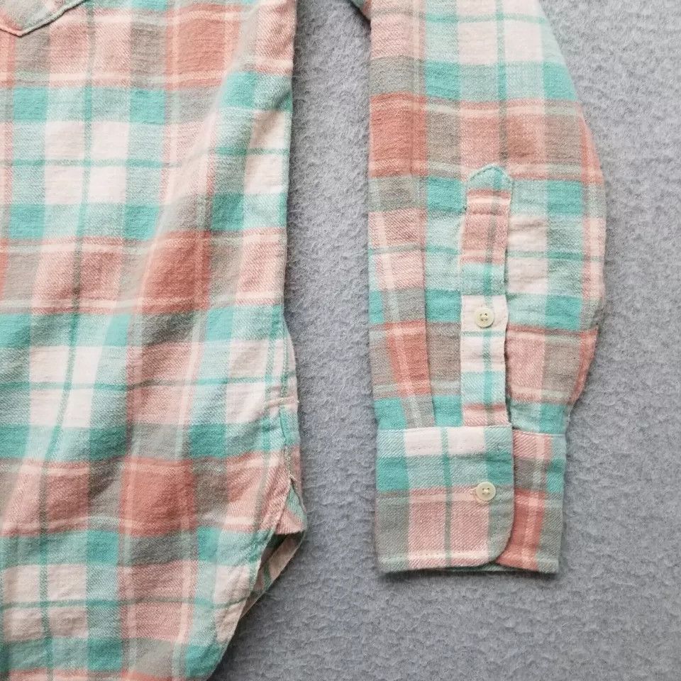 J.Crew J Crew Shirt Womens 0 Green Plaid Flannel Button Up Casual Size XS / US 0-2 / IT 36-38 - 3 Thumbnail
